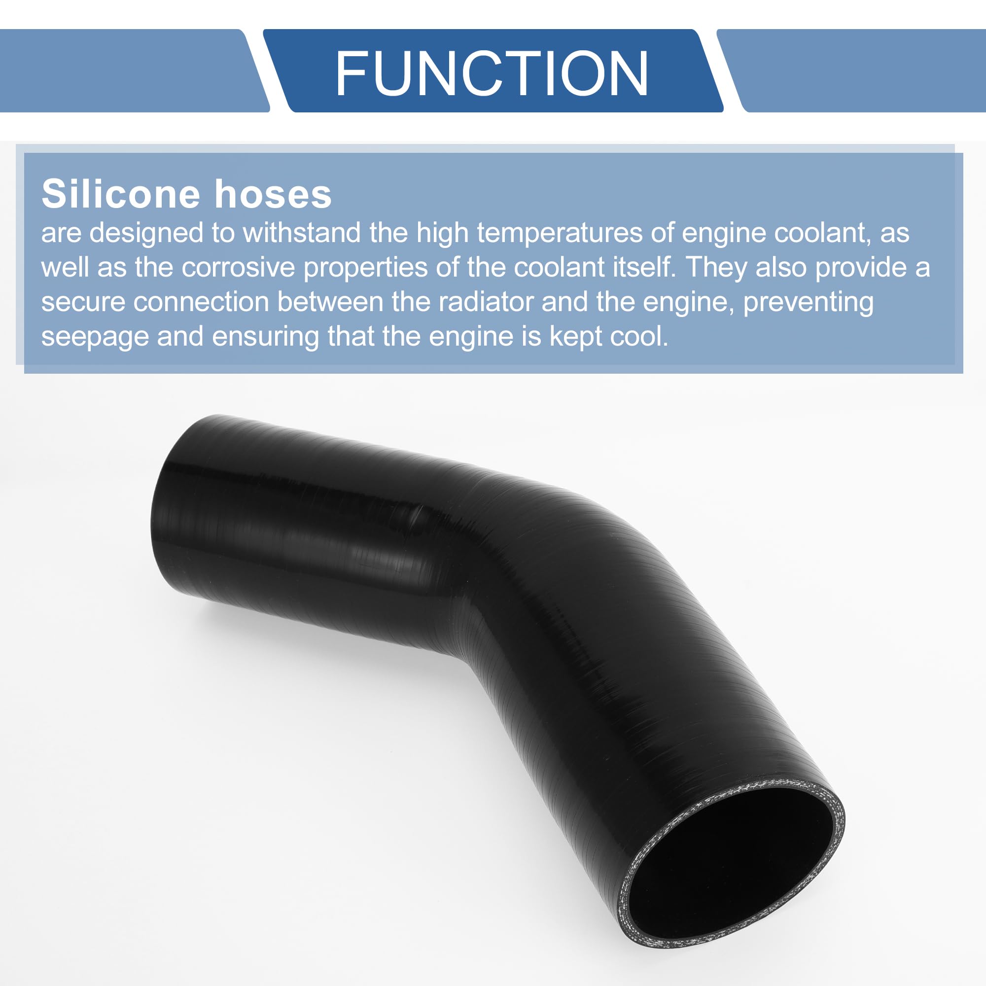 A ABSOPRO Tubo Flessibile Nero 1 Pz Per Raffreddamento In Silicone | Diametro 70-80mm, Lunghezza 150mm, Spessori 5mm, Temperatura -60℃~300℃, Pressione 1Mpa, Universale, Adatto Per Olio Motore