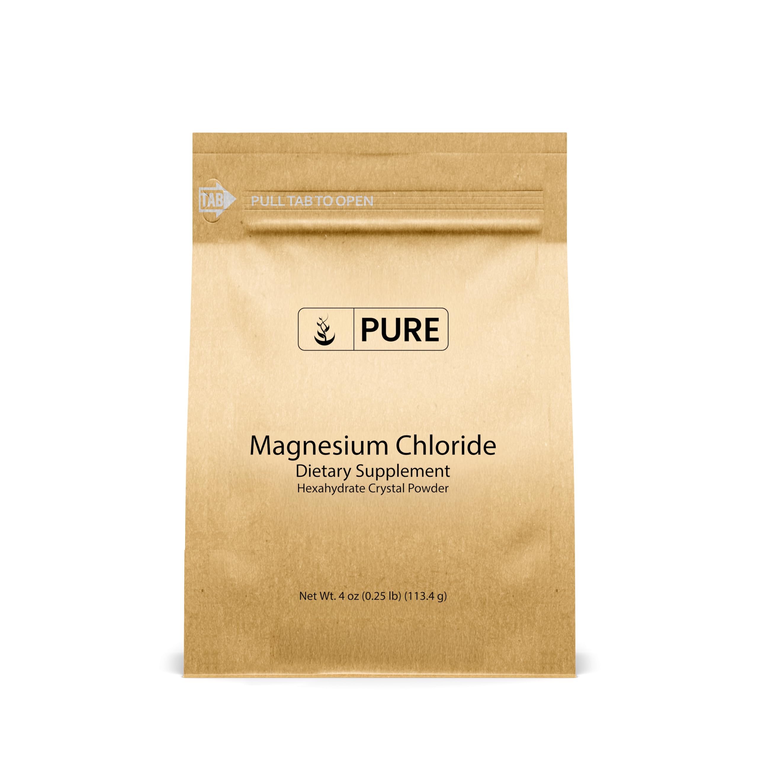 Pure Original Ingredients Magnesium Chloride (4oz) Oral Supplement, Crystal Powder, Magnesium Supplement, Food Grade