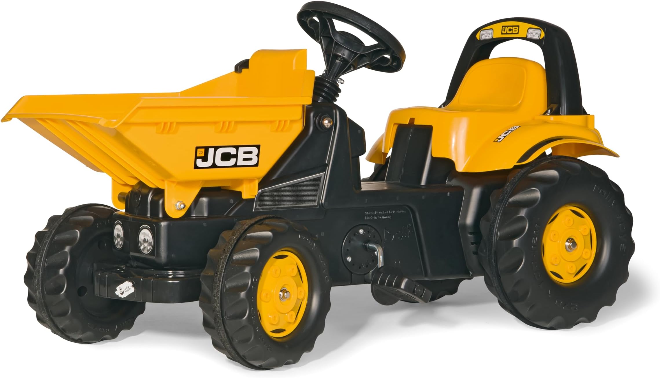 JCB Dumper, licensed ride on toy tipping dumper with steering wheel, tough grip peddles and hard wearing wheels with rubber grip, for children age 2 ½ - 5 years, yellow