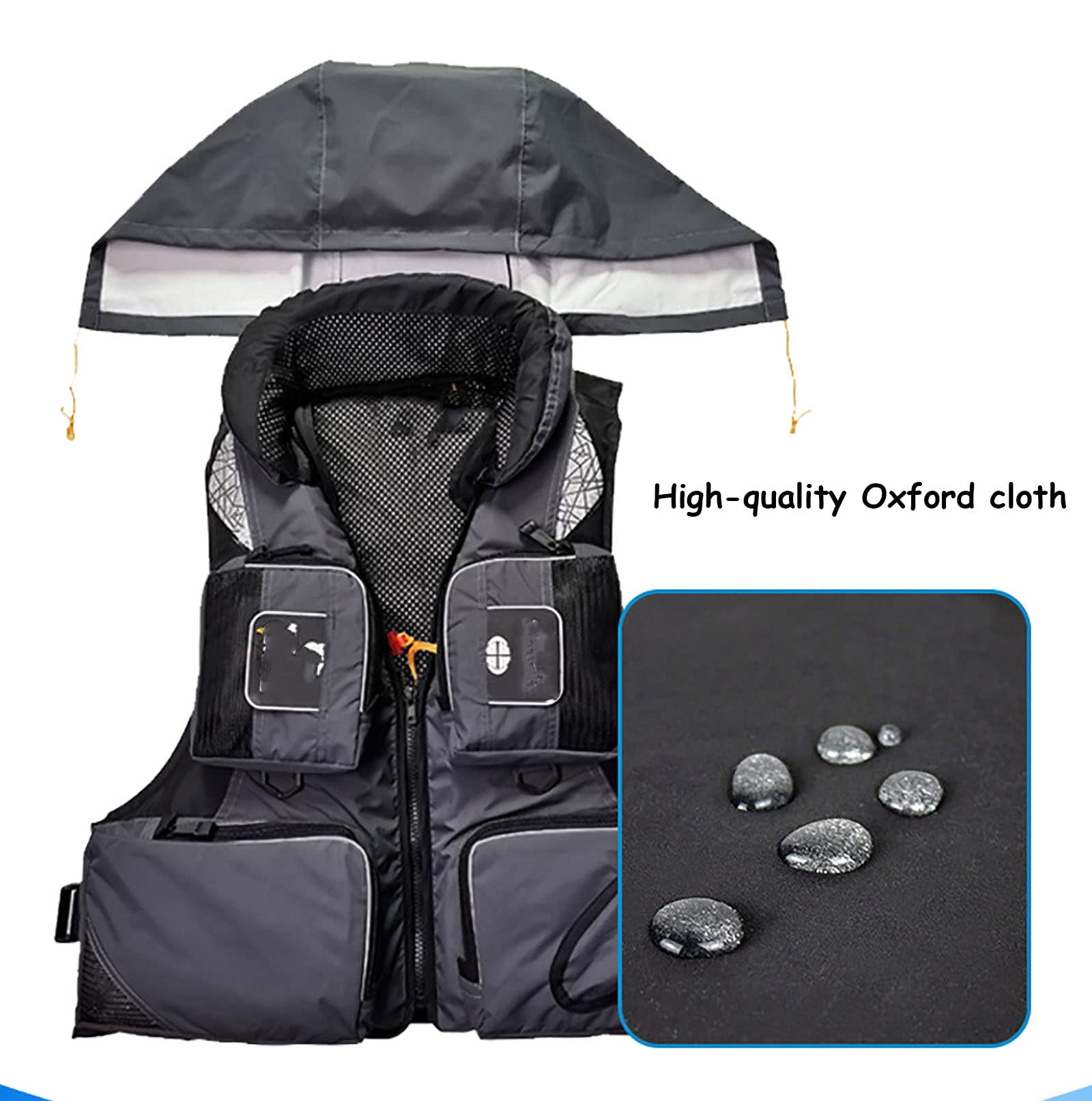 Gilets de Pêche Portables Activités de Plein Air Veste de Surf Multi Poches Veste de Surf Résistante à l'usure avec Bande Réfléchissante