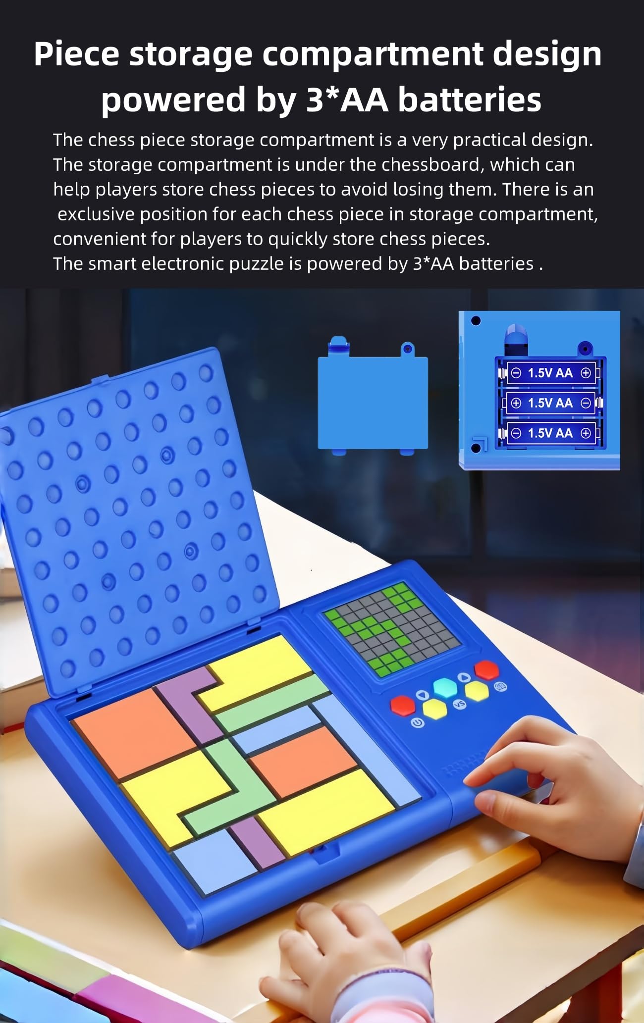 HLF Rompecabezas electrónico Inteligente Consola de Juegos de Bloque 500 Niveles Laberinto PK Concentración/Pensamiento lógico Interactivo Entre Padres e Hijos Juguetes Niño/niño/niña Regalos (Blue)