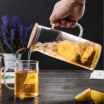 Amazon.co.jp: Tloszu ガラスポット 1L/1.5L 耐熱 直火可 冷蔵庫