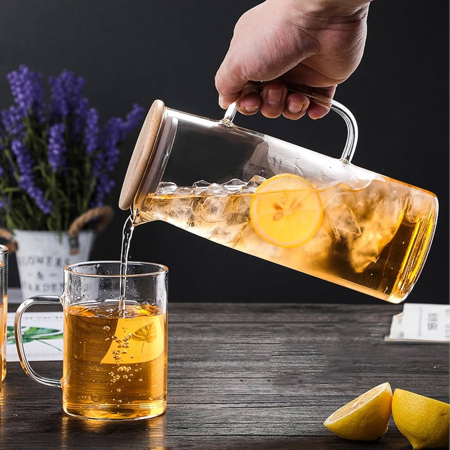 Amazon.co.jp: Tloszu ガラスポット 1L/1.5L 耐熱 直火可 冷蔵庫