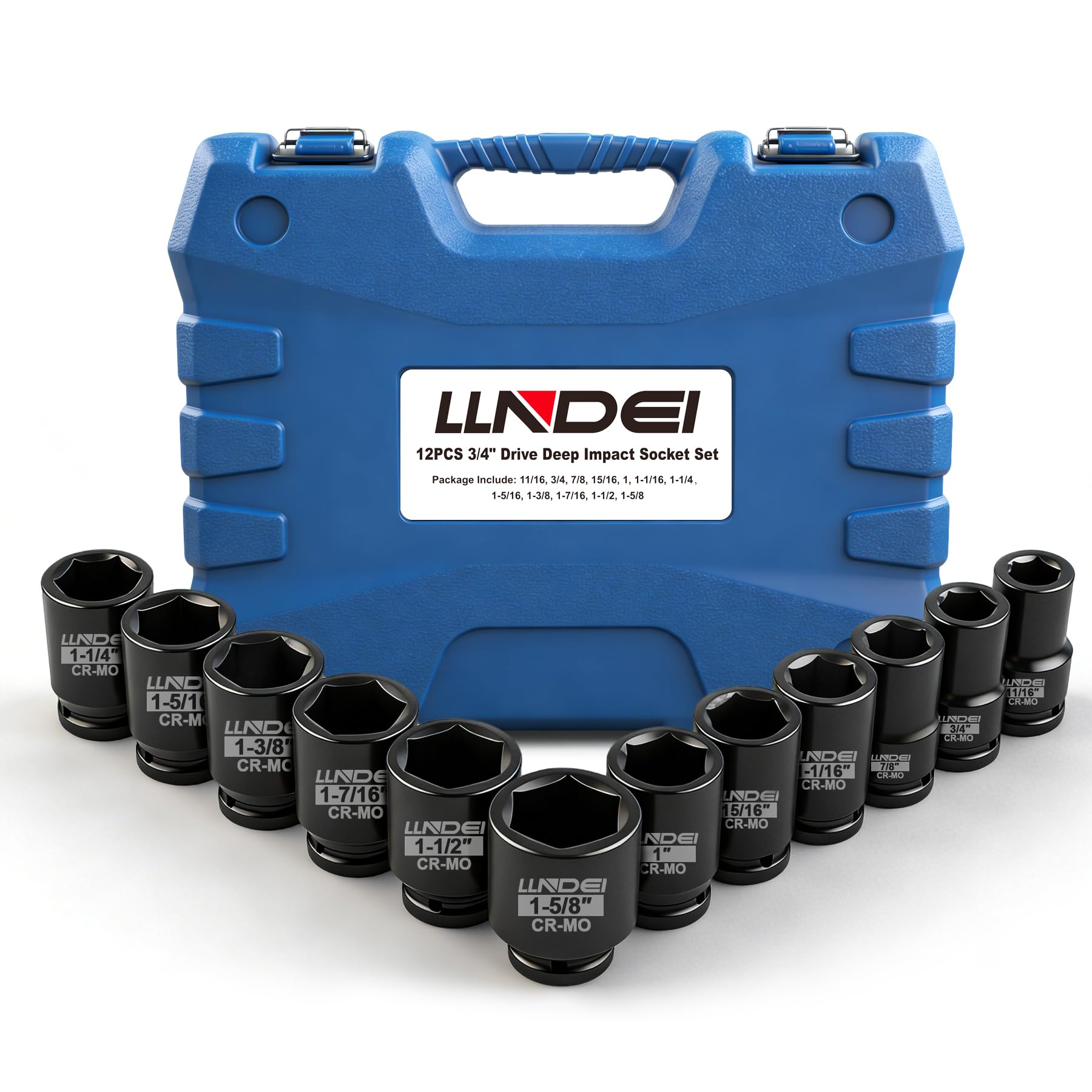 LLNDEI 3/4 Inch Drive Impact Socket Set