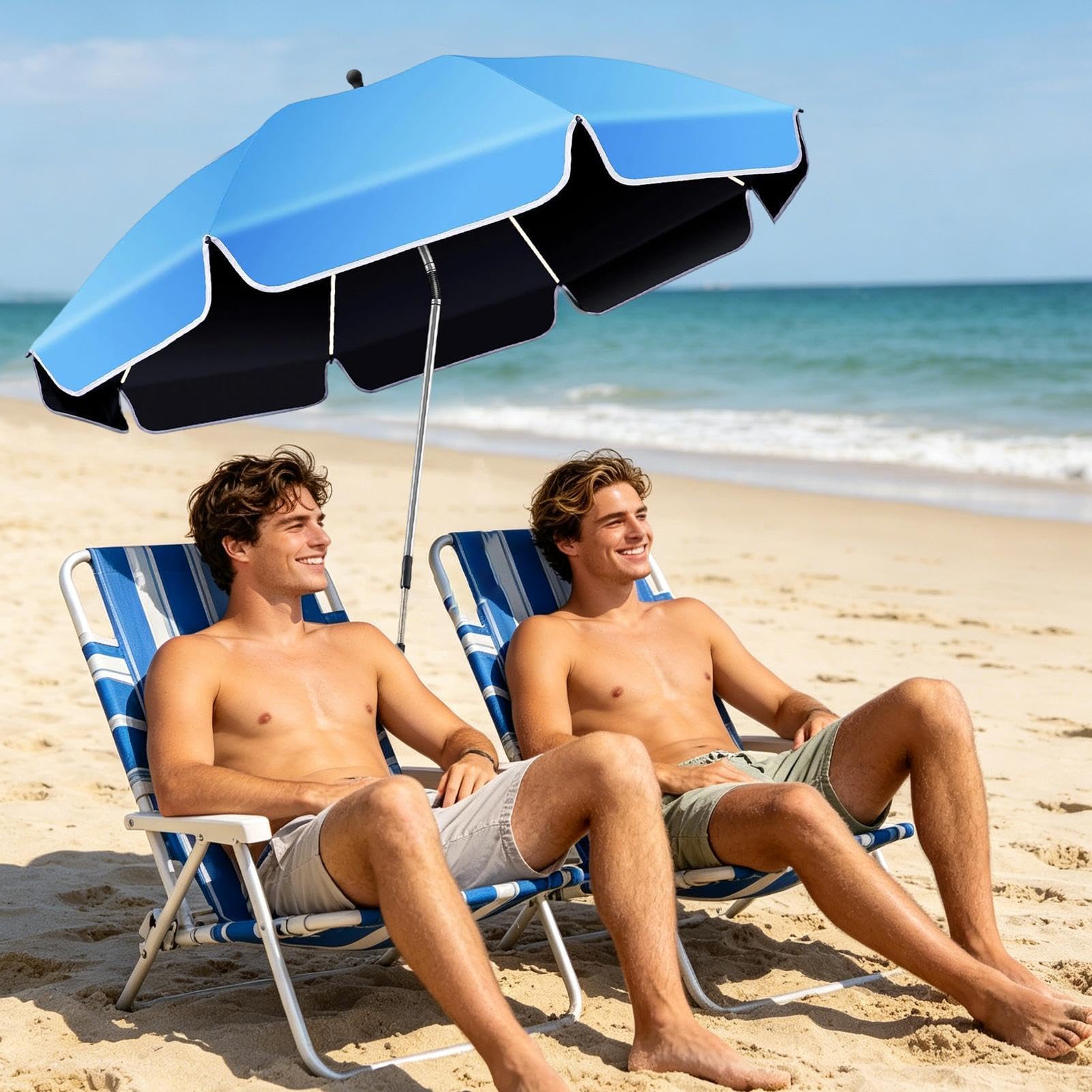 Generisch Parasol na krzesło z mocowaniem – regulowany daszek chroniący przed promieniowaniem UV o 360° | regulowany parasol mocujący krzesło | na taras, urlop, do ogrodu, na kemping, balkon, do
