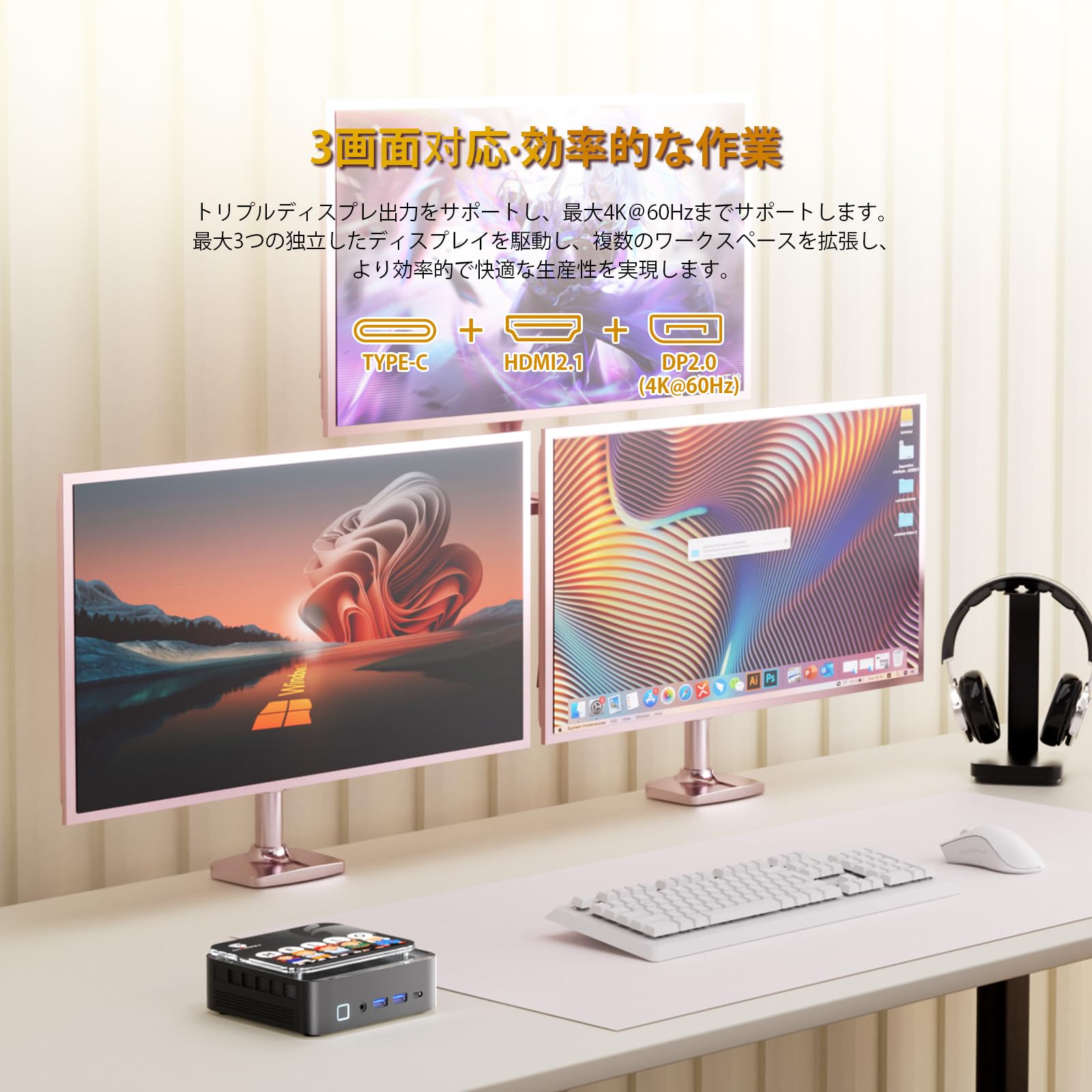 Amazon.co.jp: ミニPC i5-14450HX 10コア/16スレッド 最大4.8GHz