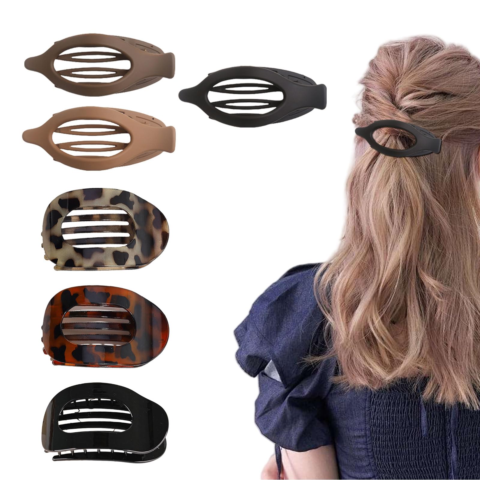 AstraGlam hair clips for women. The set comes with six clips in neutral colors