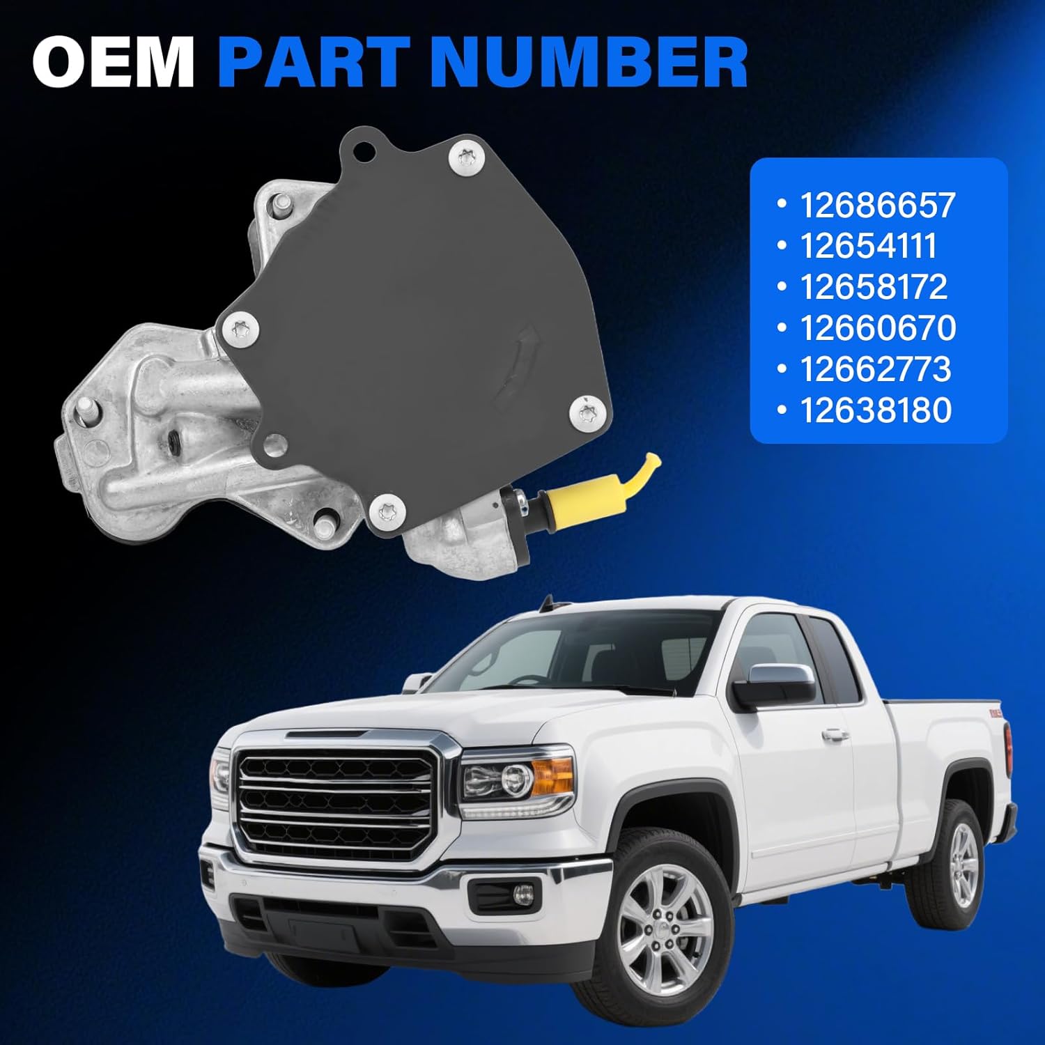 12686657 Vacuum Pump compatible with Chevy Impala 2014-2019, Malibu 2013-2015, Blazer Colorado Traverse Camaro 2019-2020,GMC Canyon Acadia, Cadillac CT6 ATS, Buick Regal Lacrosse Envision (2.0L/2.5L)