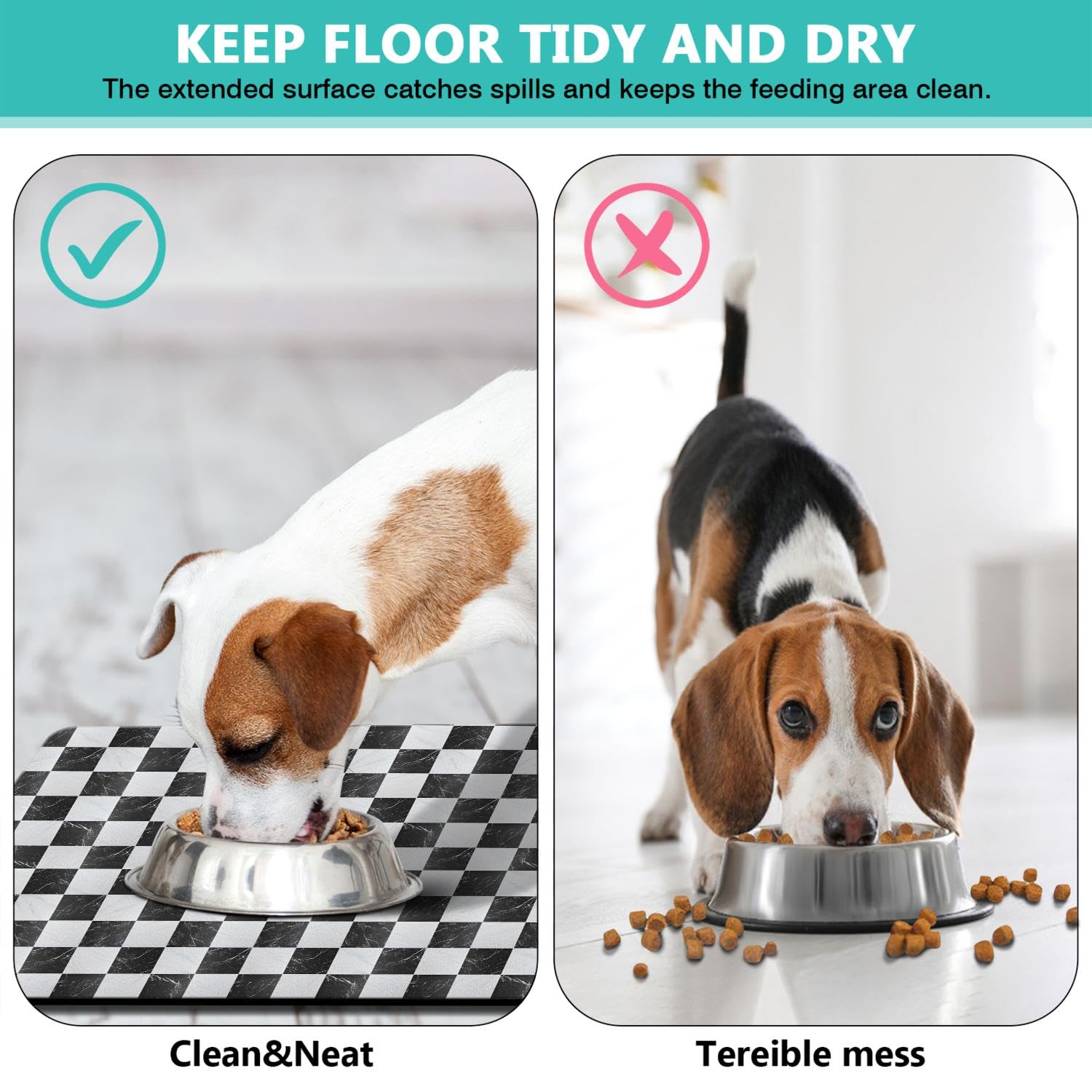 Hunde- & Katzennapfmatte – Rutschfest, Saugstark, Wasserdicht, Leicht Zu Reinigen, Verschiedene Designs