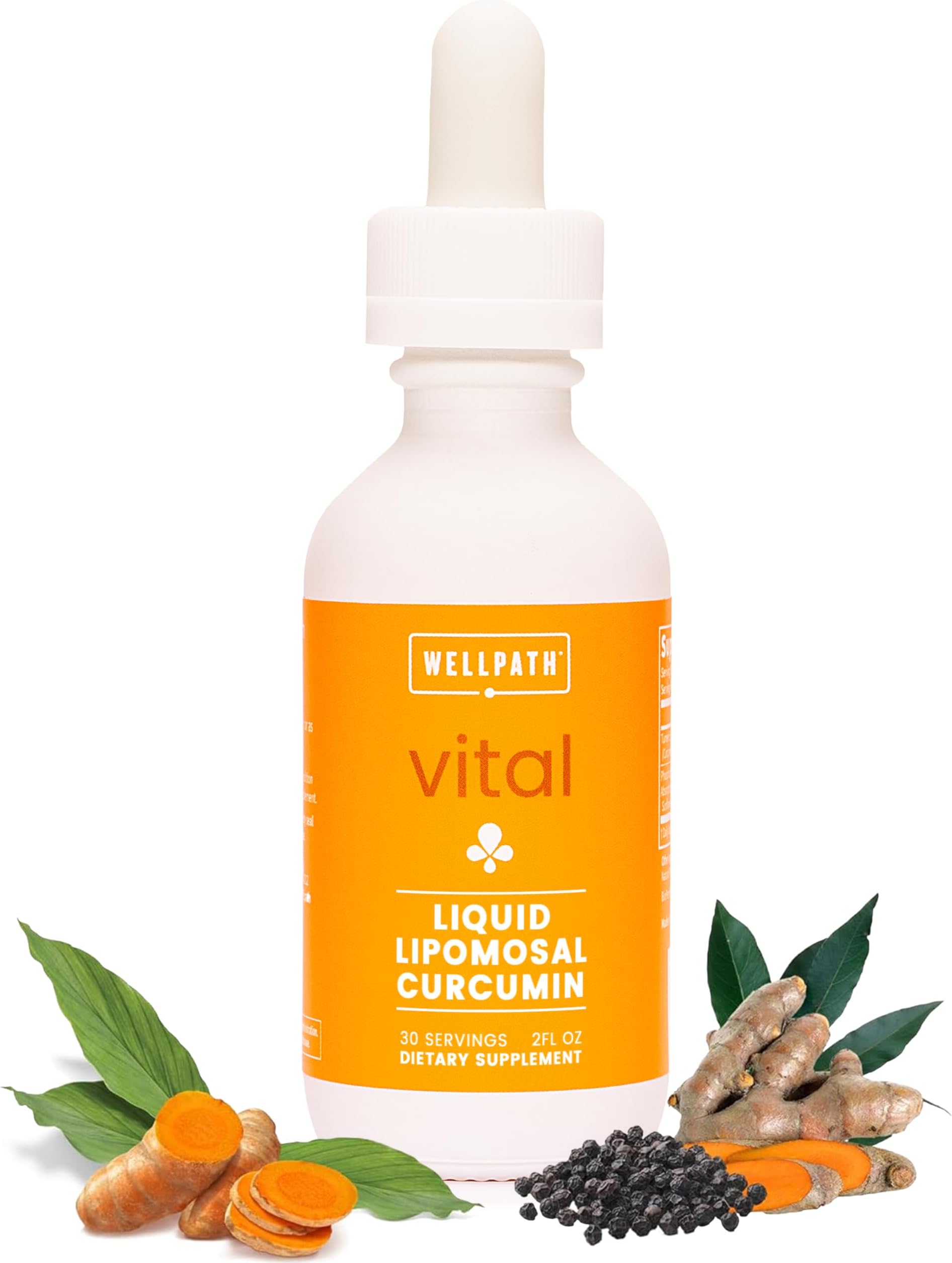 Liposomal Curcumin Supplement | Liquid Turmeric Drops with Black Pepper Extract | Enhanced Absorption | Non-GMO, Vegan, 2 oz