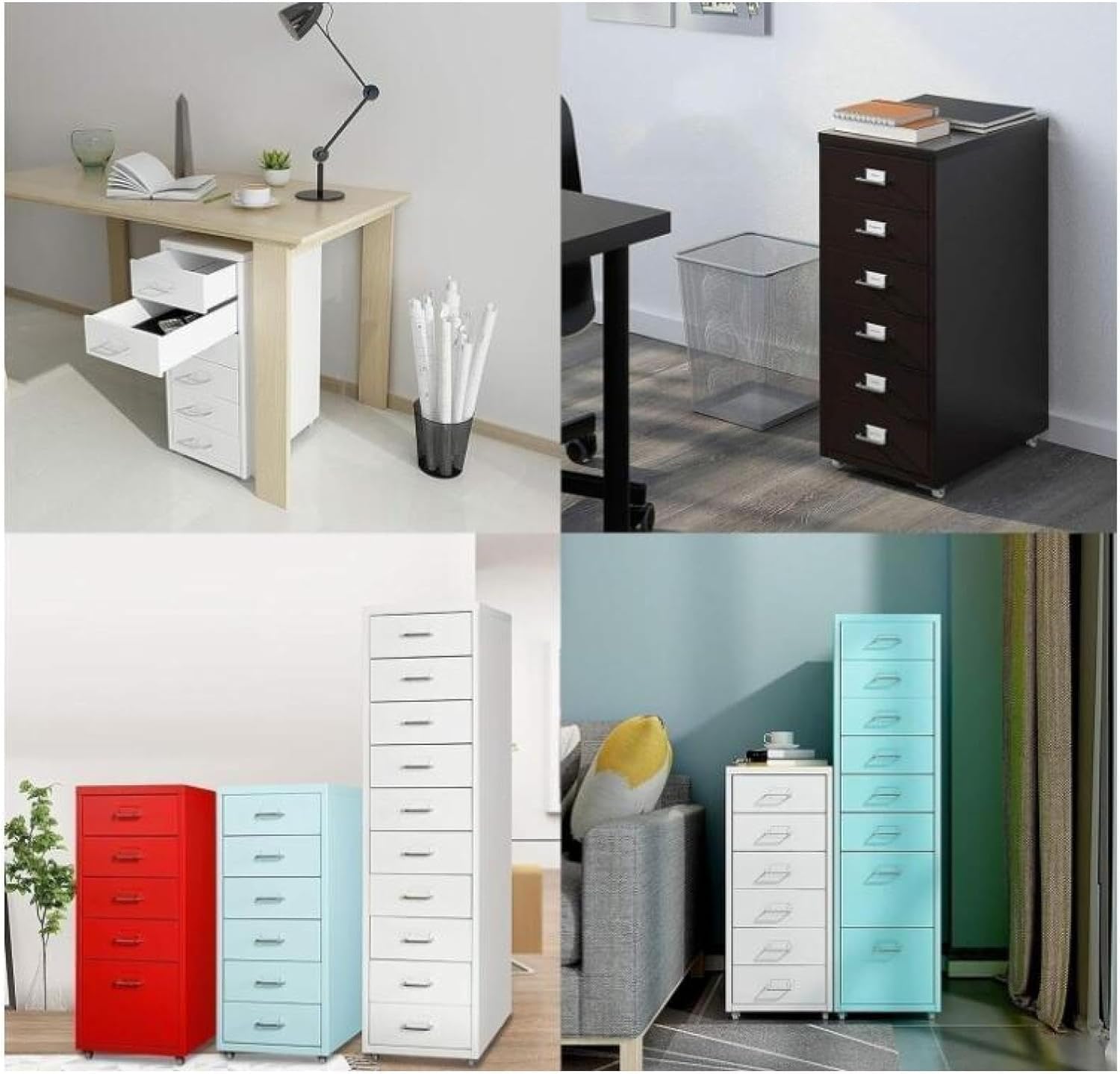 Armadietto di file di rotolamento in metallo con serratura D Mobile File Cabinet con ruote sotto la scrivania Armadio in metallo per archiviazione ufficio