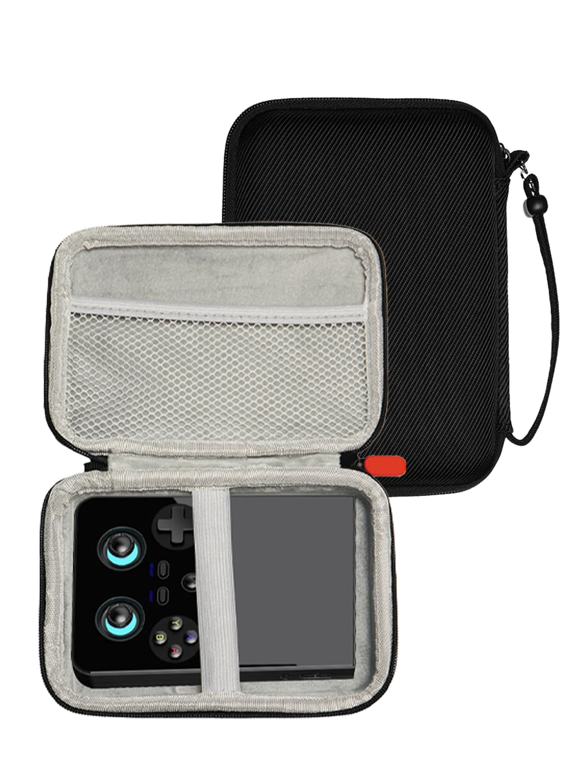 BOVUGAC Funda para ANBERNIC RG477V, bolsa portátil para RG477V, tela premium, resistente a los arañazos y a las caídas, dimensiones de la bolsa: 18 x 13 x 4,5 cm (negro)