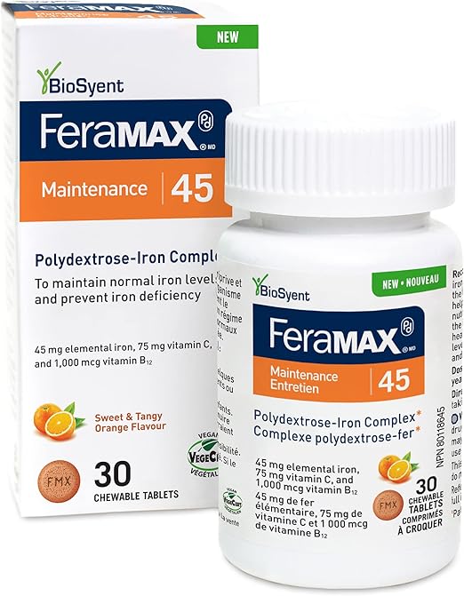 FeraMAX Pd Maintenance 45 Iron Supplement Great Tasting Orange Flavor