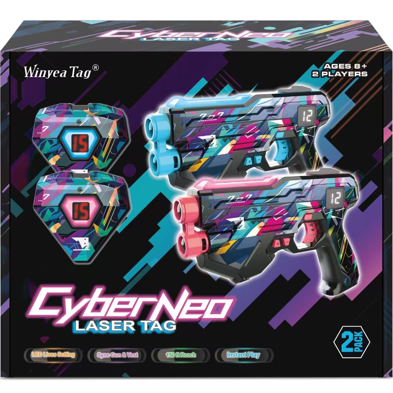 Photo 1 of Laser Tag Guns with Vests Set of 2, Lazer Tag Game for Kids, Teens & Adults, Fun Outdoor Teenage Game & Activities, Cool Toy Gift for Teenage Ages 8 9 10 11 12+Year Old Boy & Girls