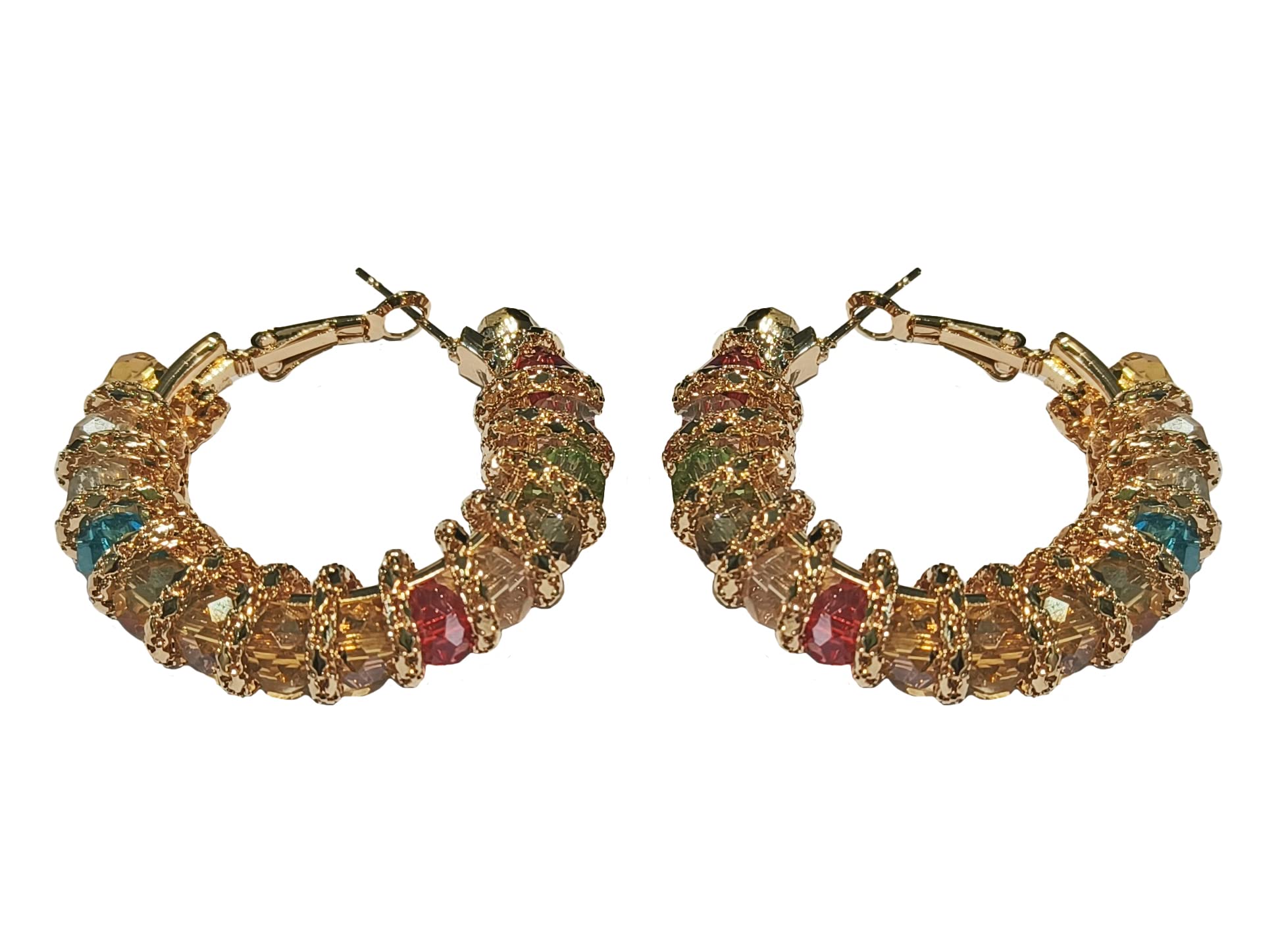 La Belleza Gold Plated Crystal Rhinestone Studded Hoop Jhumka Jhumki Earring for Girls and Women (Multicolor) (B0BR61Z3ZL) Amazon Price History, Amazon Price Tracker