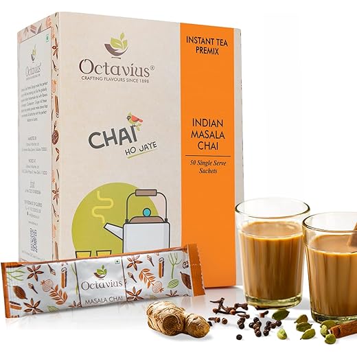 Octavius Masala Chai Instant Tea 50 Sachets (15gm Each)