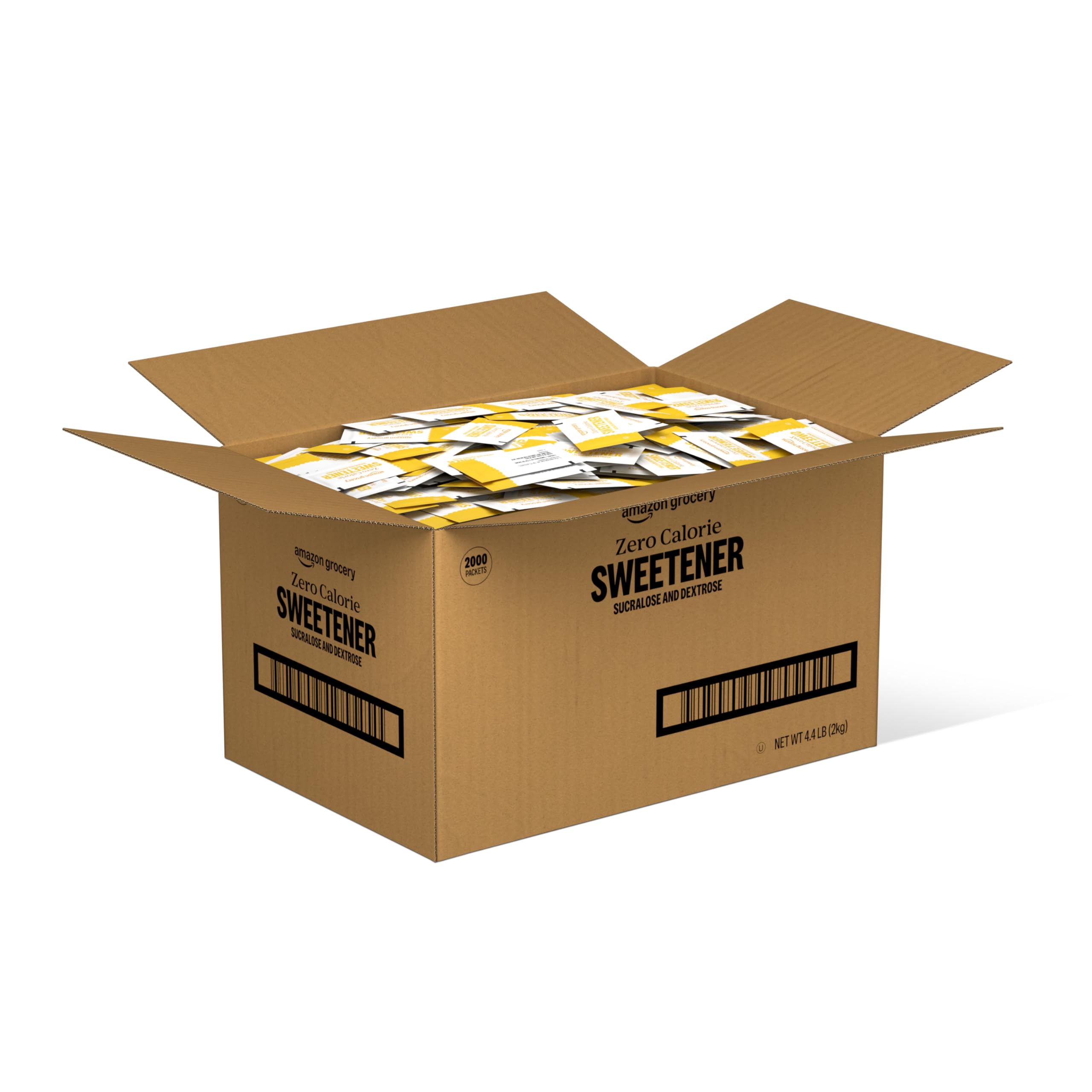 Amazon Brand - Happy Belly Zero Calorie Yellow Sucralose Sweetener Powder Packet, , 2000 Count (Previously Sugarly Sweet)