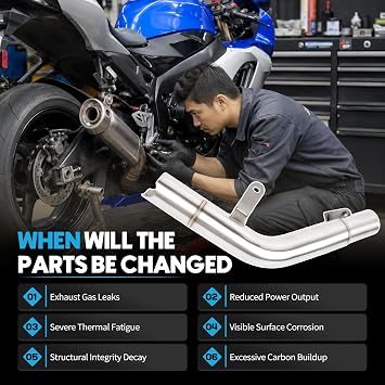 MT12040013 Motorcycle Exhaust Mid Link Pipe Stainless Steel Slip On Compatible with Suzuki GSX-R600 GSX-R750 GSXR600 GSXR750 2011-2023 L1 L2 Middle Connect Tube