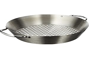 Tablecraft 12" Diameter Stainless Steel Chestnut Roasting Pan with Handles
