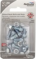Vista 2 de NATIONAL/SPECTRUM BRANDS HHI N280-875 Tornillo/tuerca de cuello acanalado, paquete de 12