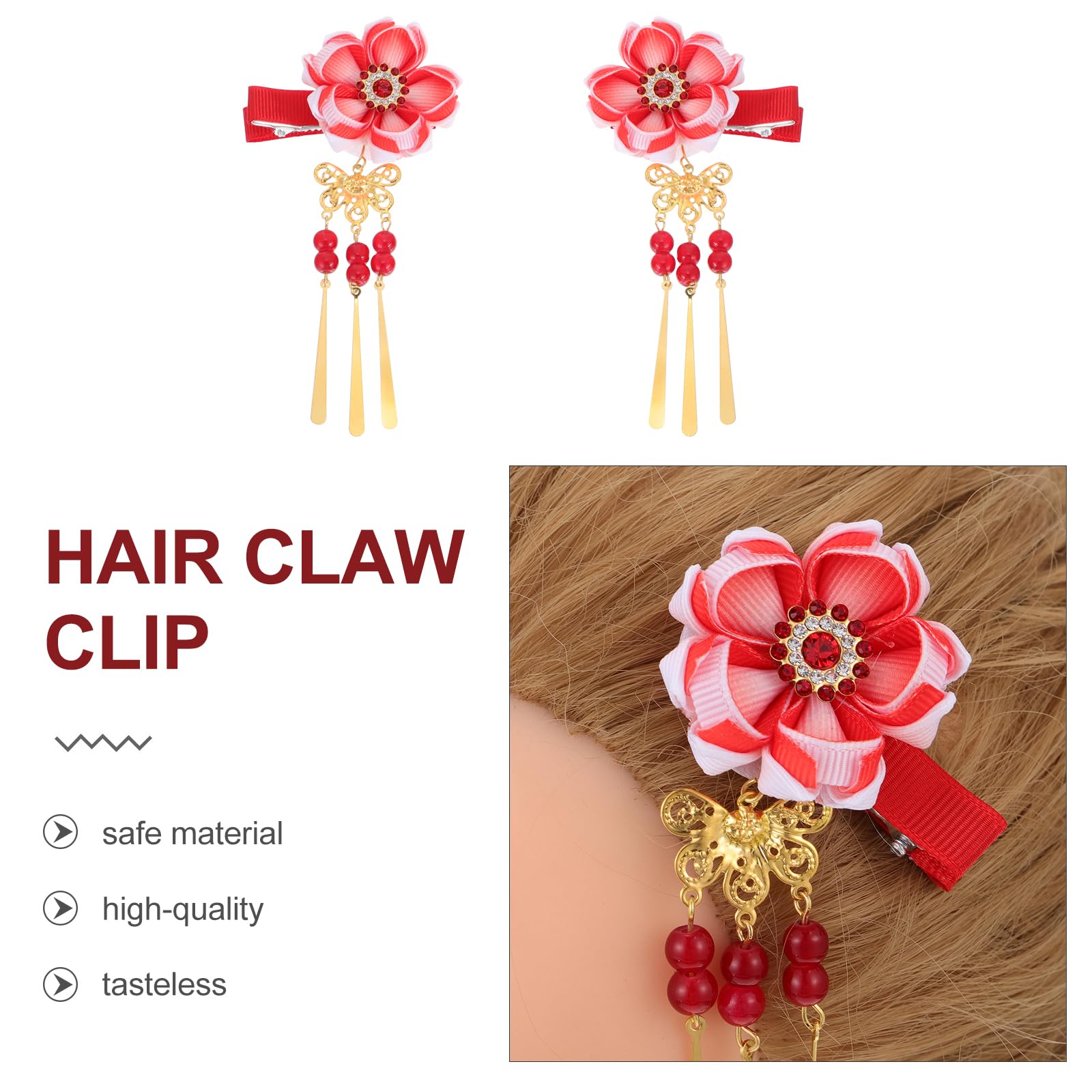 minkissy Japanese Style Flower Bell Hair Clip Hairpin Decorative Floral Hair Accessory for Women Girls Kimono Styling 4.13X2.36In - Image 2