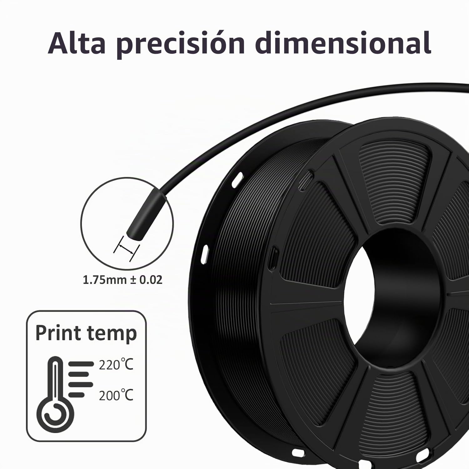 GEEETECH Filamento PLA 1.75mm Nuevo Negro