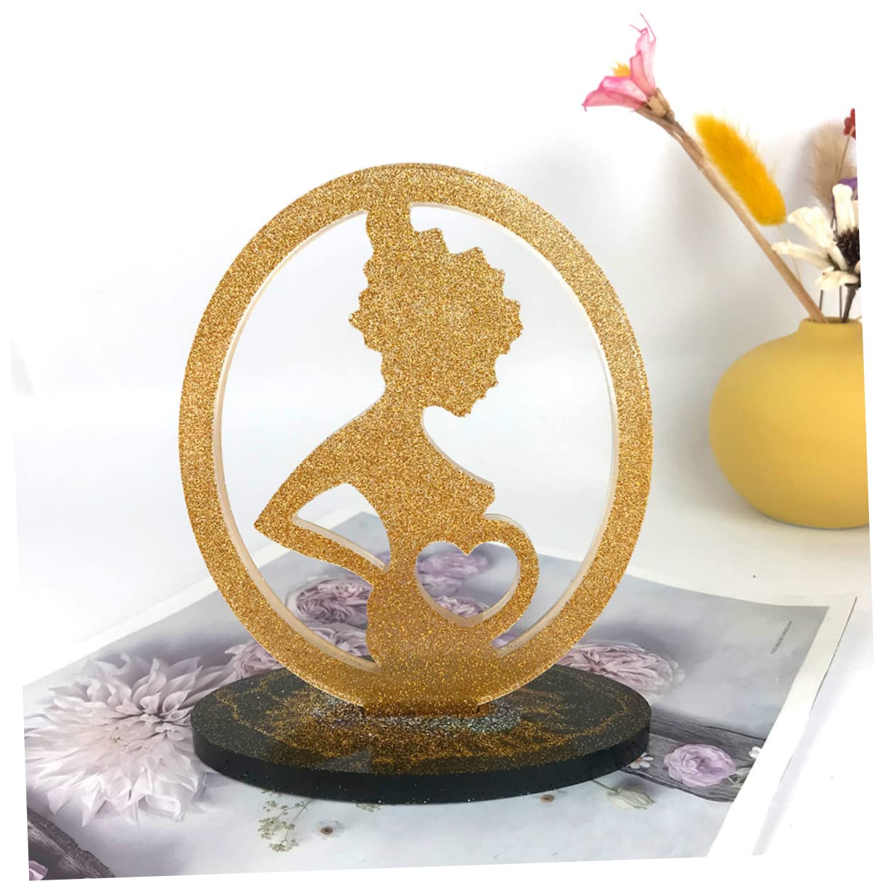 Abaodam 5juegos Molde De Silicona Para Adornos De Époxy Moldes Para Decoración Del Día Madre Incluye Base y Diseño De Corazón Para Manualidades