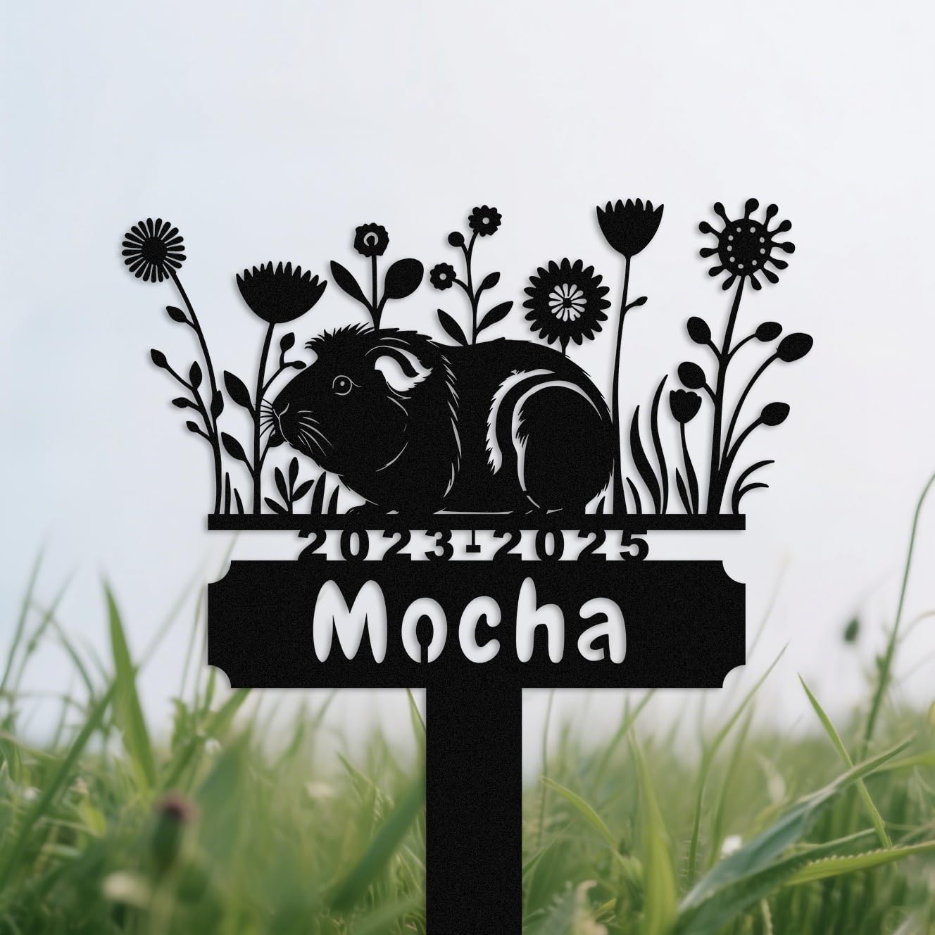 Personalised Guinea Pig Memorial Plaque,Guinea Pig Metal Sign,Custom Pet Name Memorial Grave Stake Marker, Outdoor Garden Decor,Sympathy Gift guinea pig