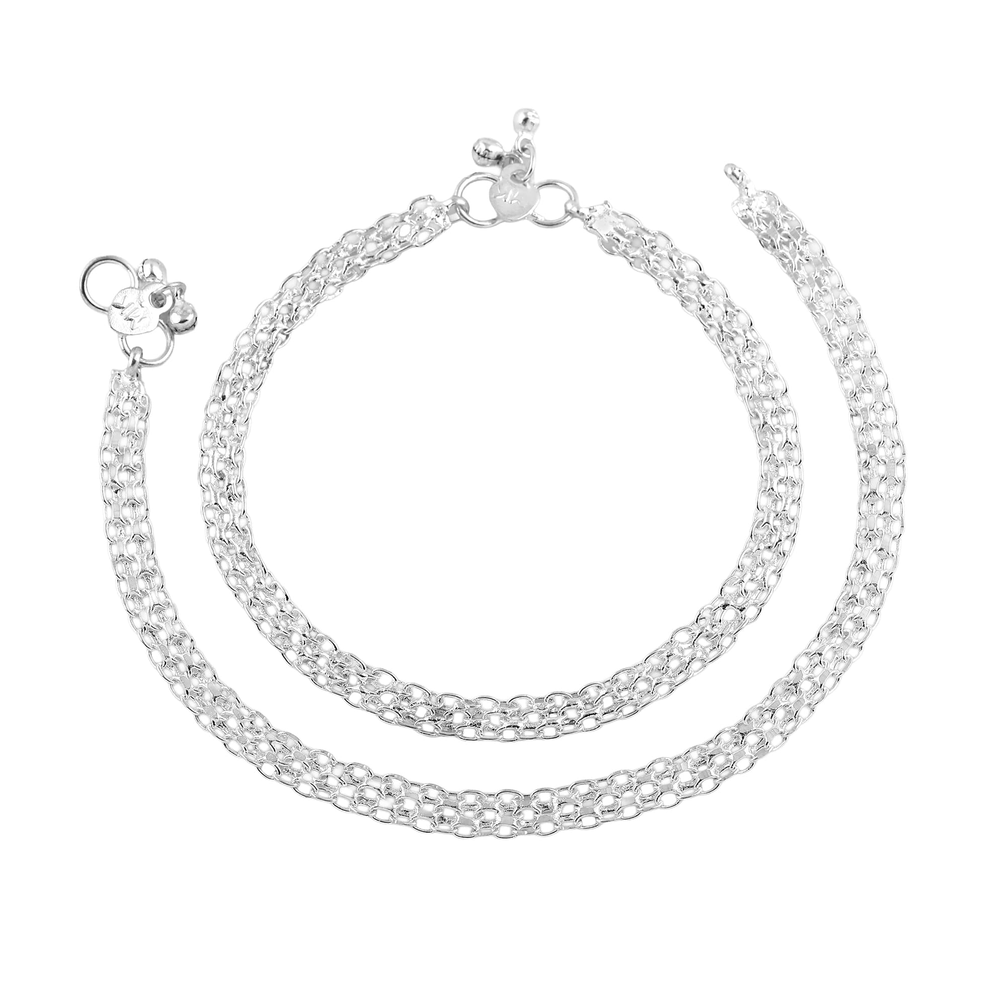 Oxidized Silver Finish Anklet Pair for Women|Sleek Dual Chain Style|Comfortable Fit for Regular Use-OSAK011-IR ANKLET-image-25