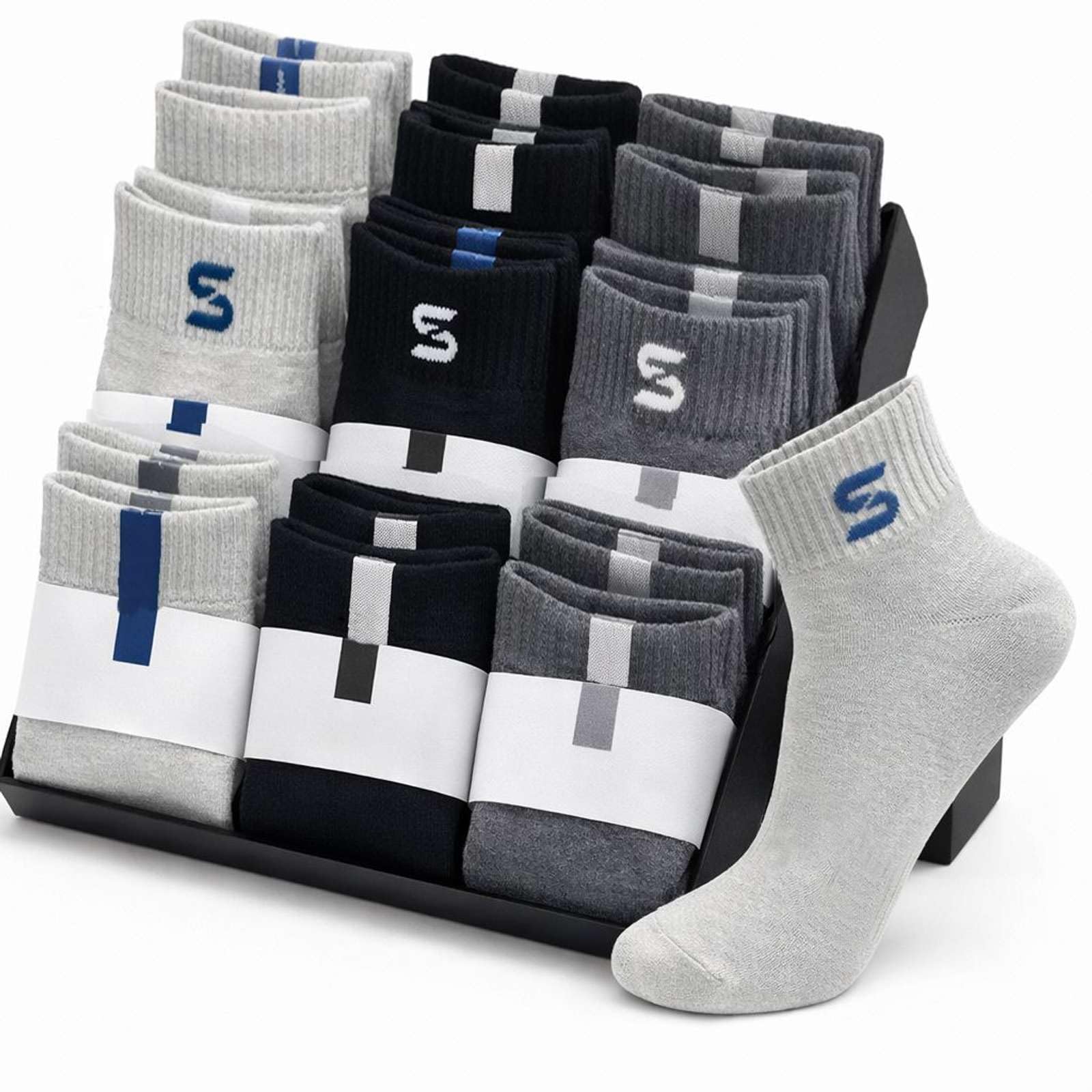 Raimo Hub||Men & Women Cotton Ankle Socks | Pack of 3 (Black, Grey, White) | Breathable, Soft & Stretchable Casual Sports Socks | Daily Wear Comfortable Socks-image-22