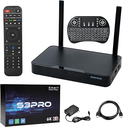 Super Bundle Box S3 PRO 2023, S3pro 1 voz y 1 control remoto de teclado completo, HDMI, 2G+32G (instrucciones de instalación detalladas súper