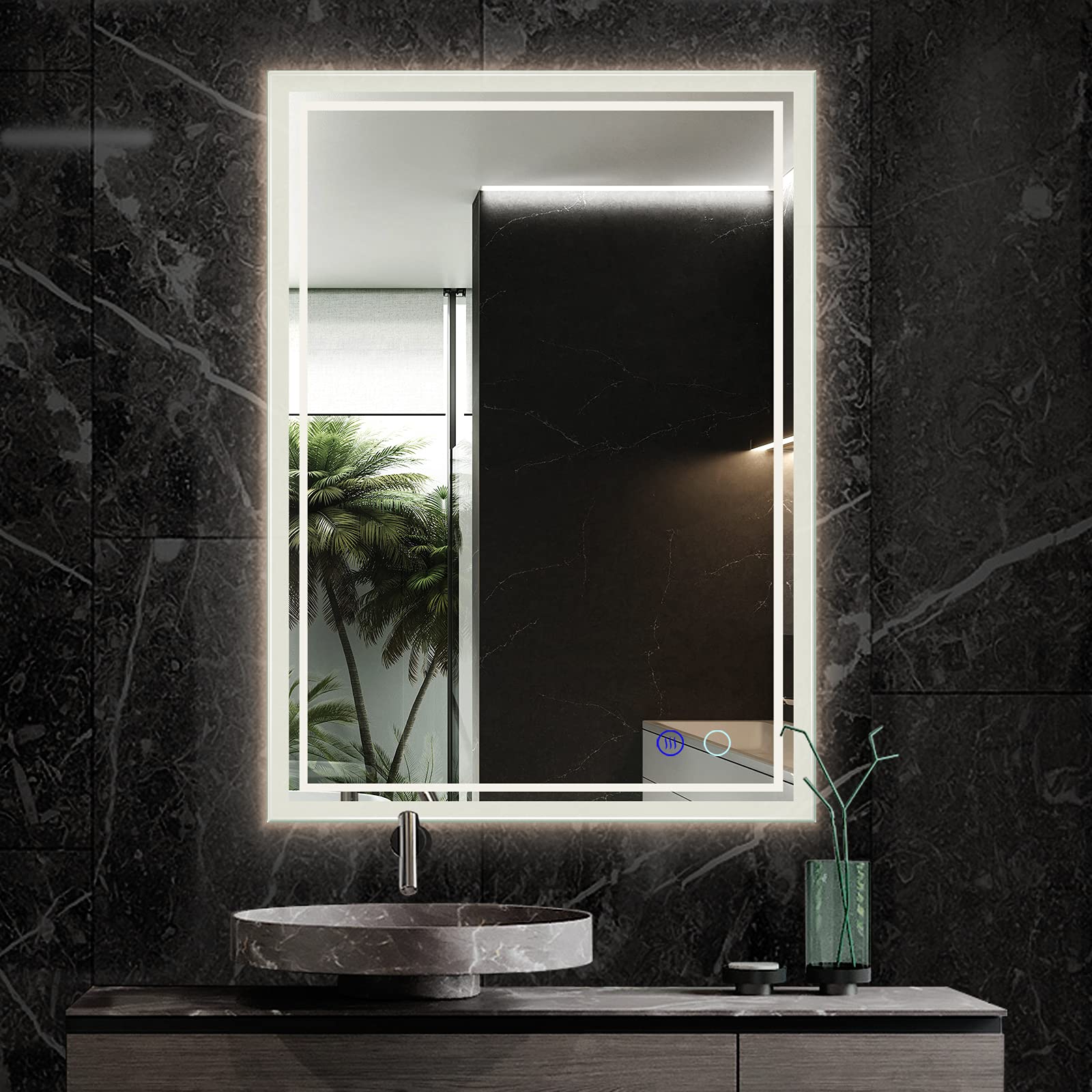 ZELIEVE 24 x 32 LED Backlit Mirror Bathroom Vanity with Lights,AntiFog,Dimmable,CRI90+,Touch