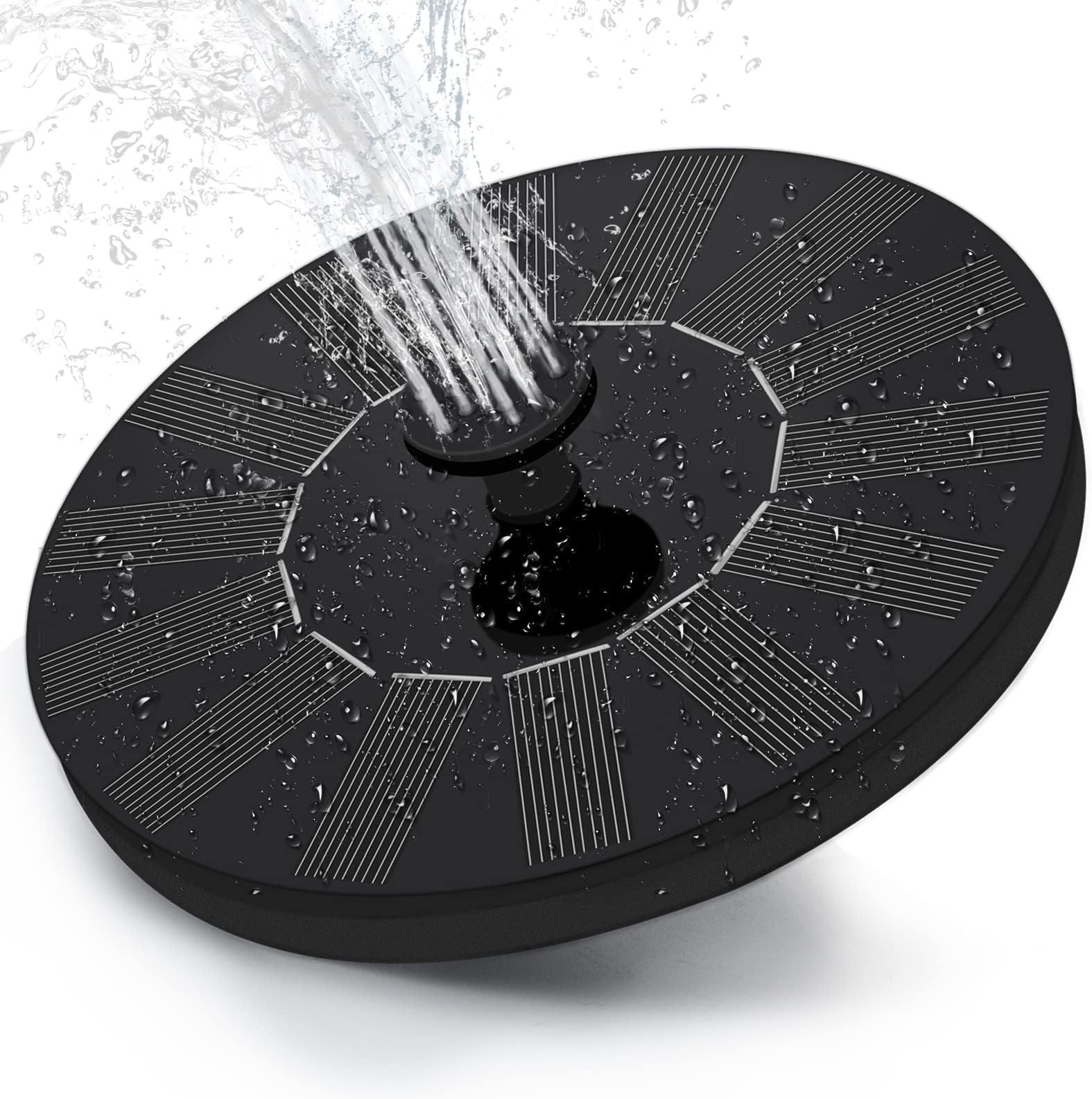 1.4w Solar Powered Water Fountain,Solar Fountain Bird Bath Pump with 7 Nozzles, Free Standing Portable Floating Solar Powered Water Fountain Pump for Garden,Pond,Pool,Outdoor and Backyard