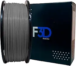 F3D Filamento PLA Premium 1,75mm Cinza Para Impressora 3D
