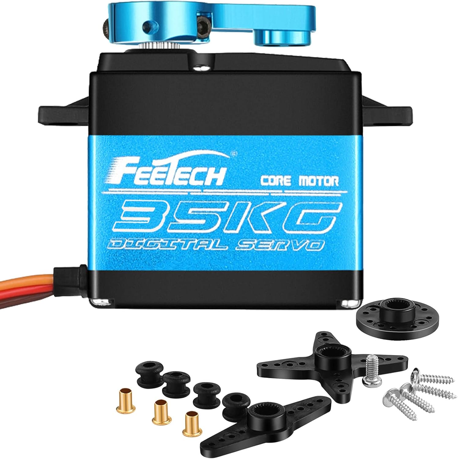FEETECH Servomotor de 35 kg, 7,4 V, alto voltaje, impermeable, alto par