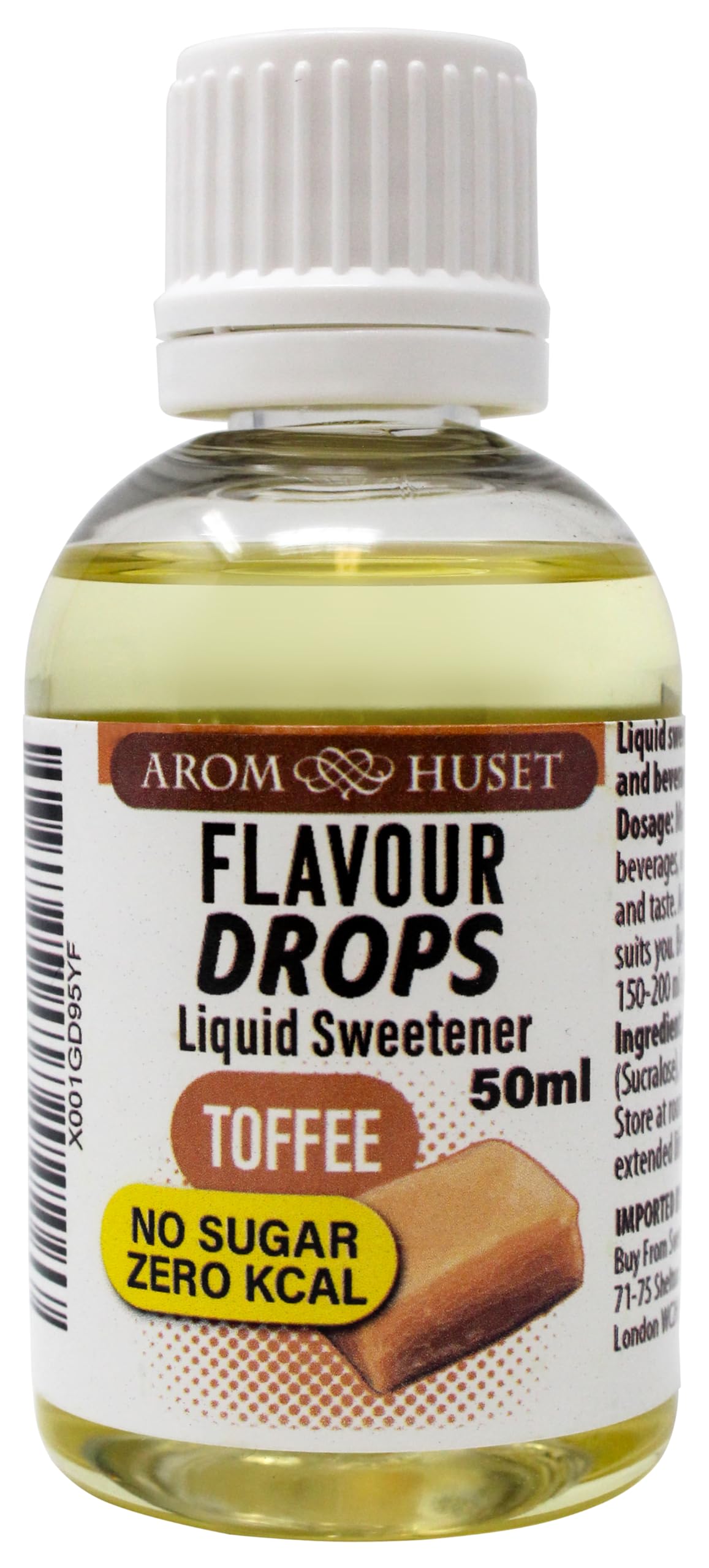 Zuckerfreie Flavour Drops Toffee 50 ml | Kalorienfreies Flüssigaroma | Laktosefreie & glutenfreie Aromatropfen für Koche
