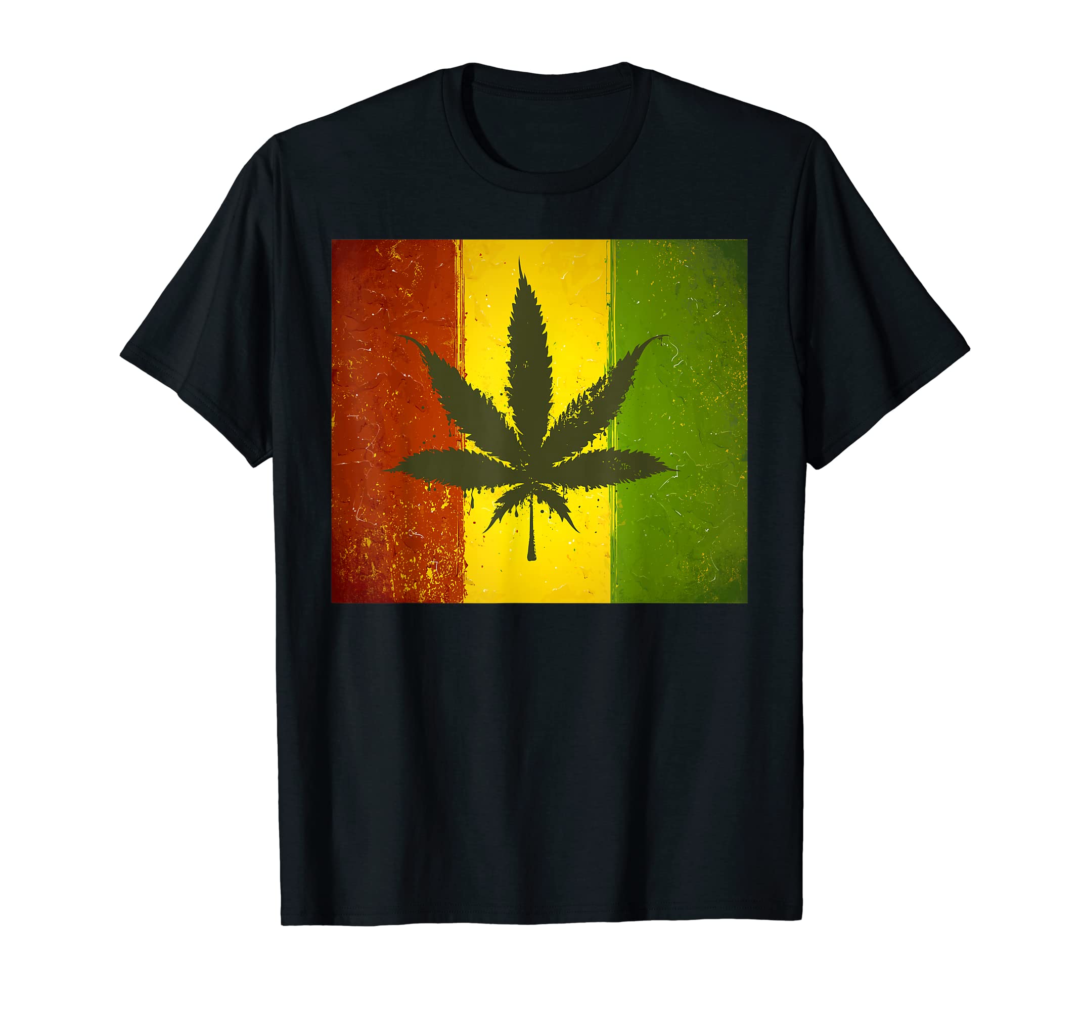 Rasta Legalized Marijuana Pot Leaf Jamaican Flag T-Shirt
