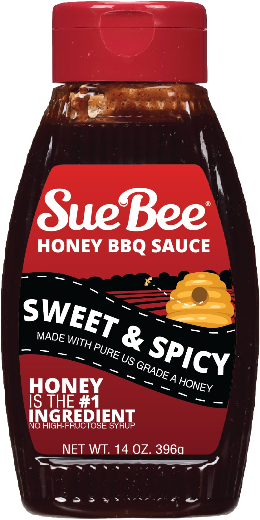 Sue Bee Honey BBQ Sauce, Sweet & Spicy, Made with Pure Honey, Gluten Free, 14 Ounce (Pack of 1)
