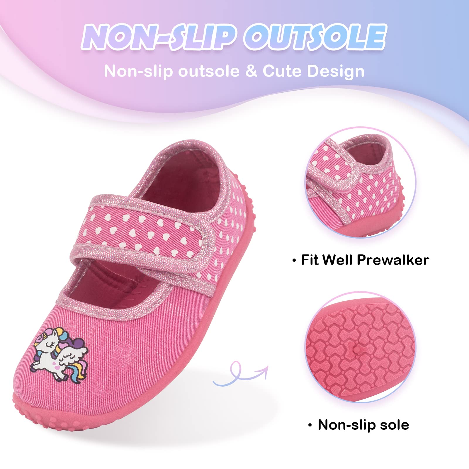FUNCOO PLUS Enfant en bas âge filles pantoufles enfants été léger maison chaussures enfants anti-dérapant maison intérieur pantoufles