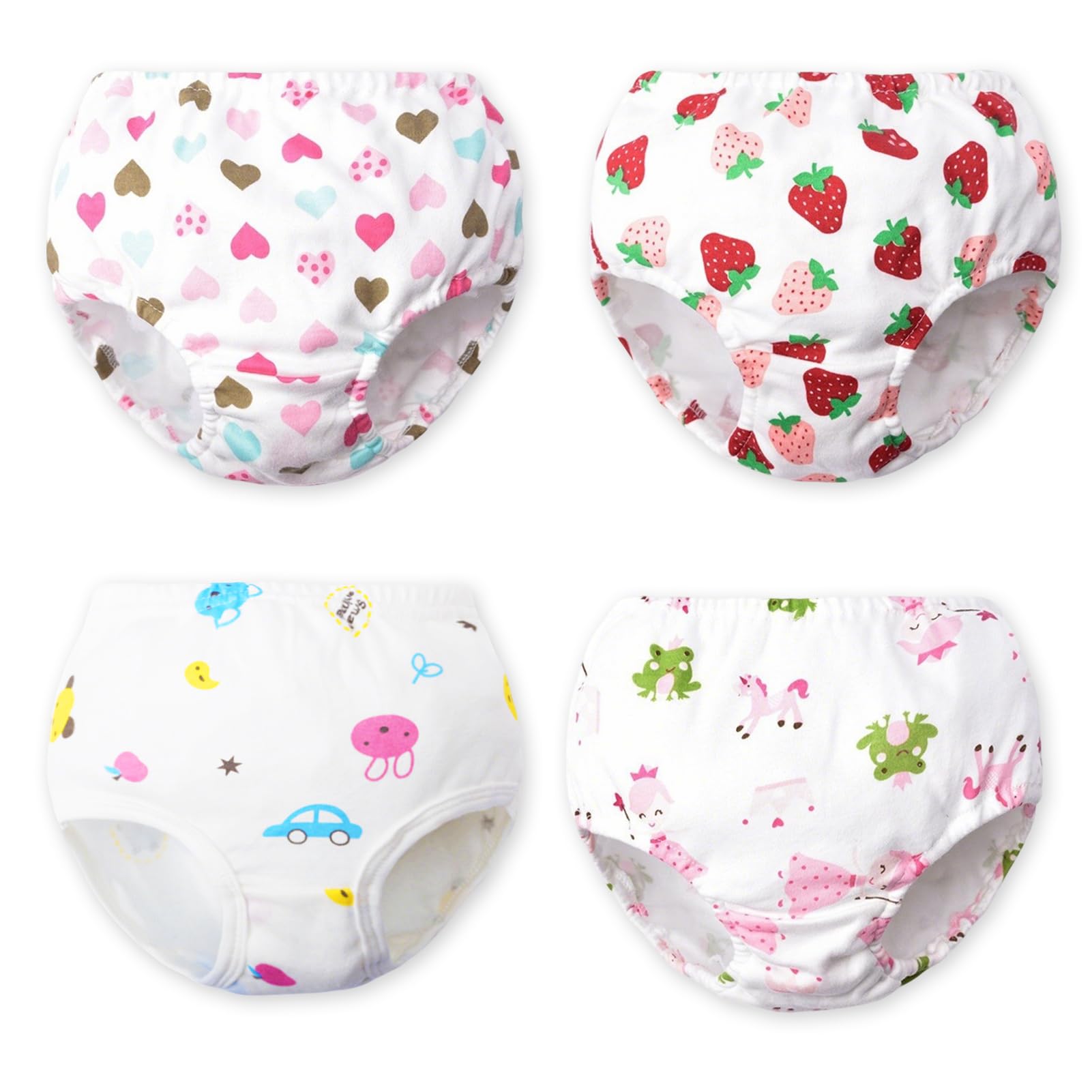 4 Pezzi Apprendimento Rete Traspirante Mutande,Mutandine Apprendimento Bambino,Bambini Cotone Assorbente Pantaloni da Vasino,Riutilizzabile (Rosa)