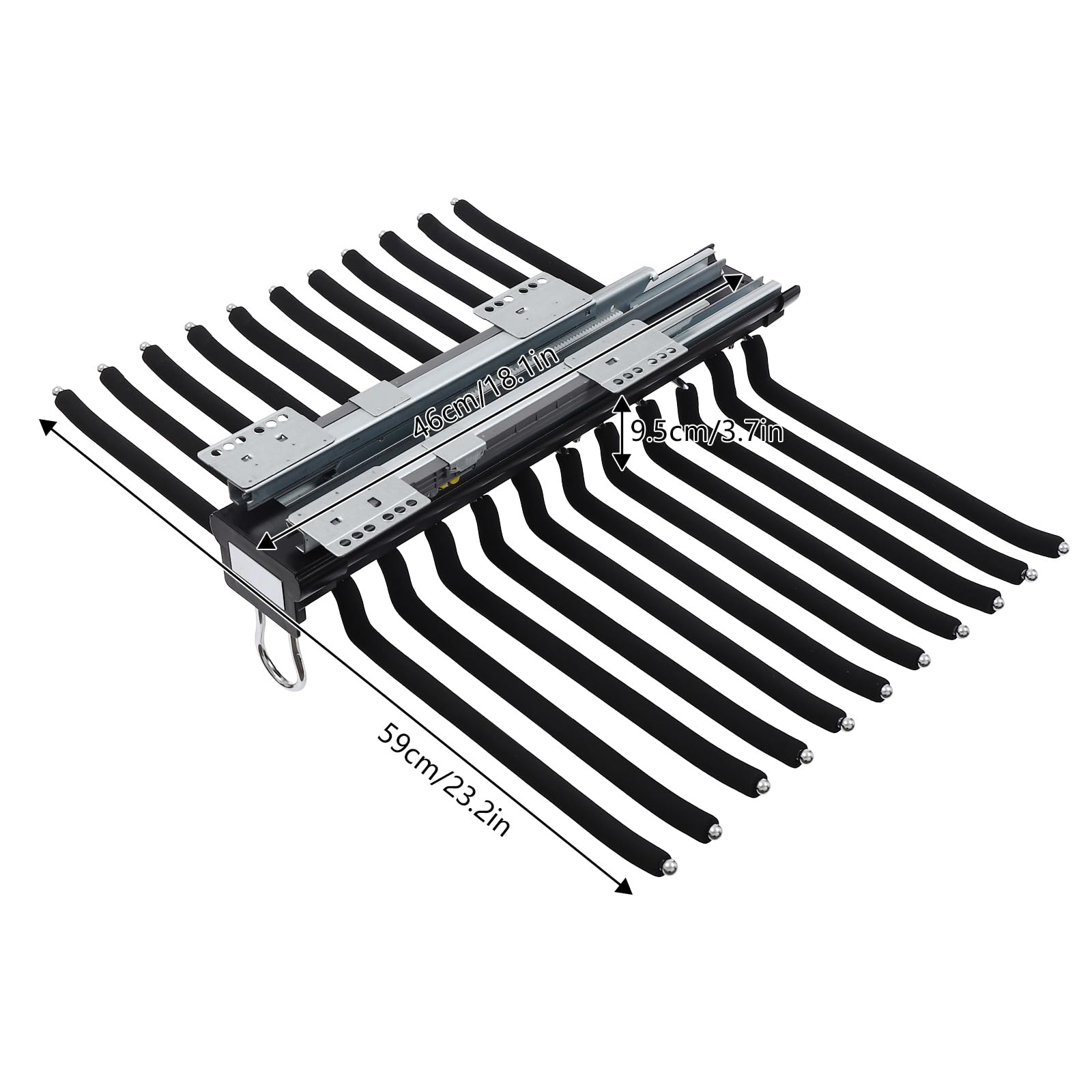 Percha para pantalones extensible, multifuncional con 22 brazos, extensión para pantalones, extensible, ahorra espacio, con capacidad de carga de 15 kg (negro)