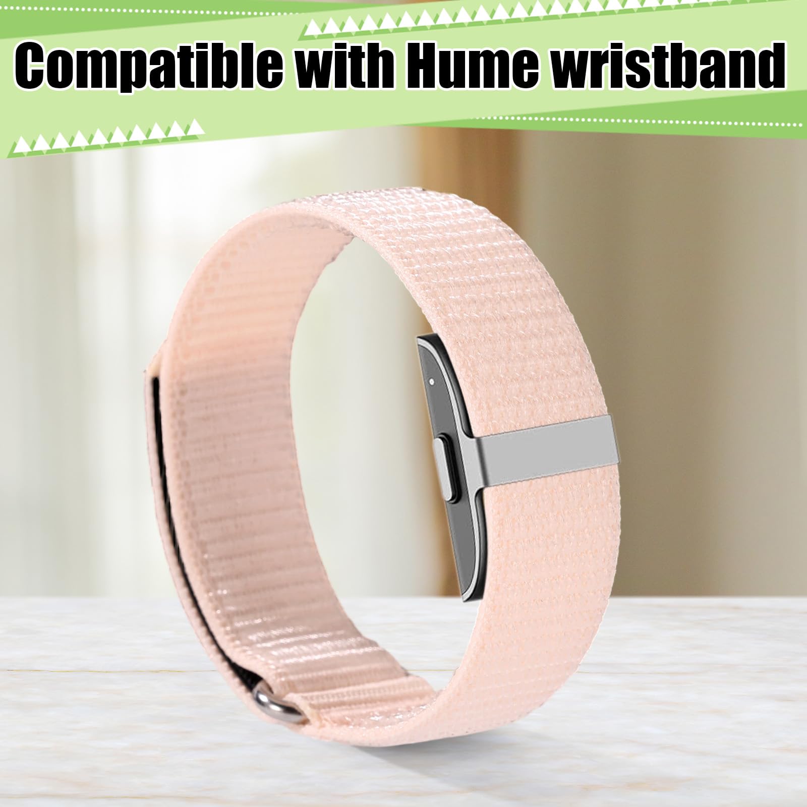 2pcs Band Replacement Strap for Hume Health Band Wrist Charger Bracelet, 26.8x2cm/10.55x0.79 Inch Breathable Visible Adjustable Nylon Loop Wristband for Sleeping Hiking Cycling Women Men Gift — view 3