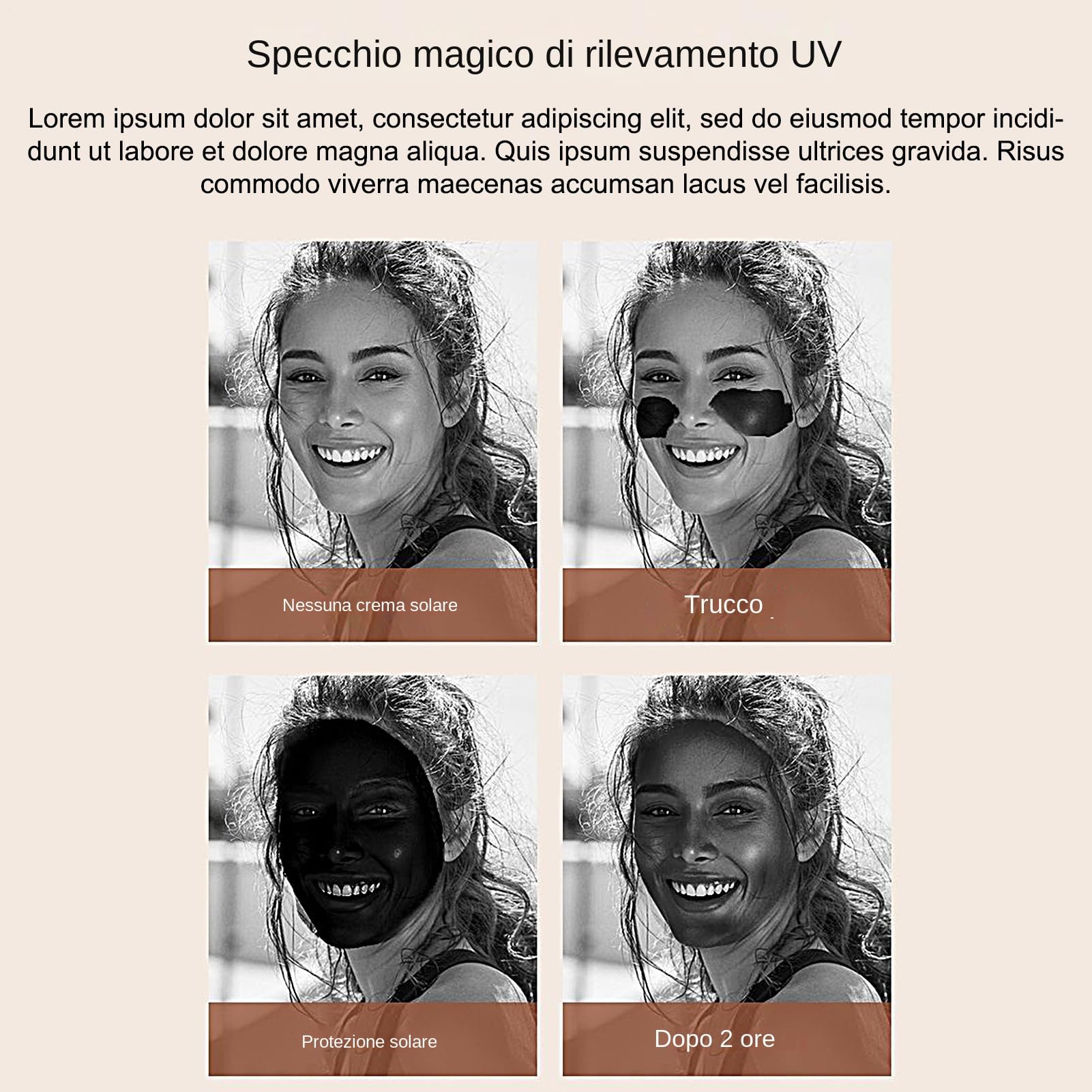 Specchio a Luce UV Specchio Pieghevole Portatile con a LED Dimmerabili e