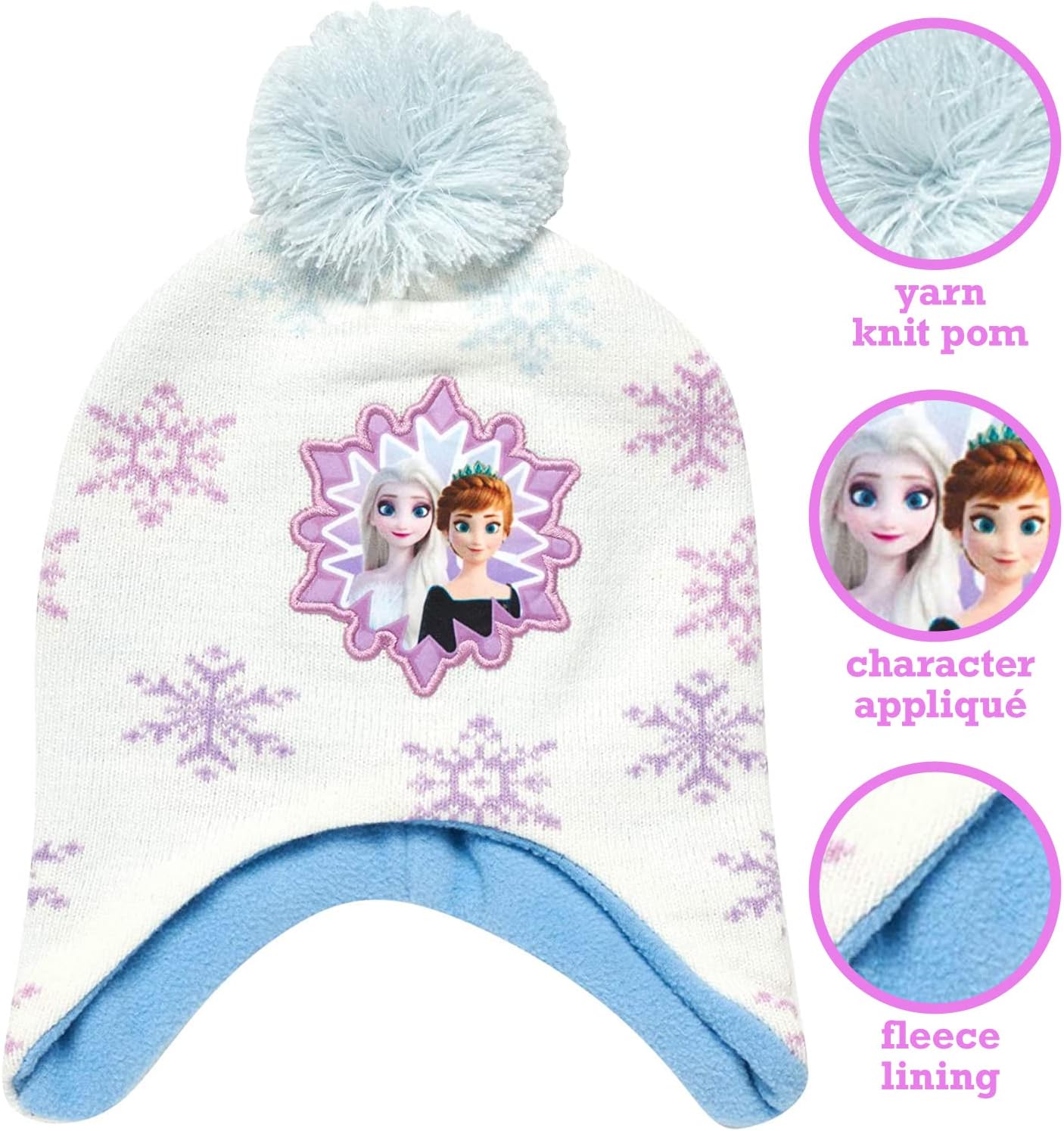 Disney Girls Frozen Winter Hat and 2 Pair Gloves or Mittens (Age 2-7) - Image 2