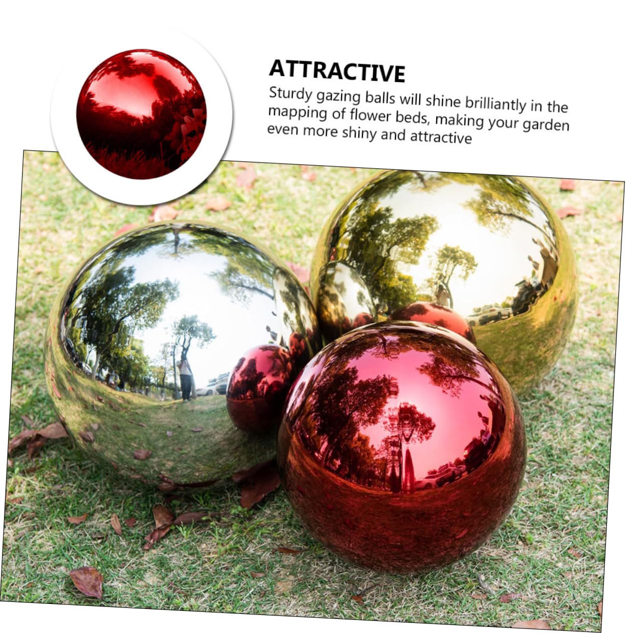 pz. Sfera Riflettente da Giardino Globo Riflettente Sfere da Giardino per Osservare Spazio Decorazione della Sfera del Giardino Decorazioni Natalizie per Esterni Sfera a Specchio Sfera Decorativa in