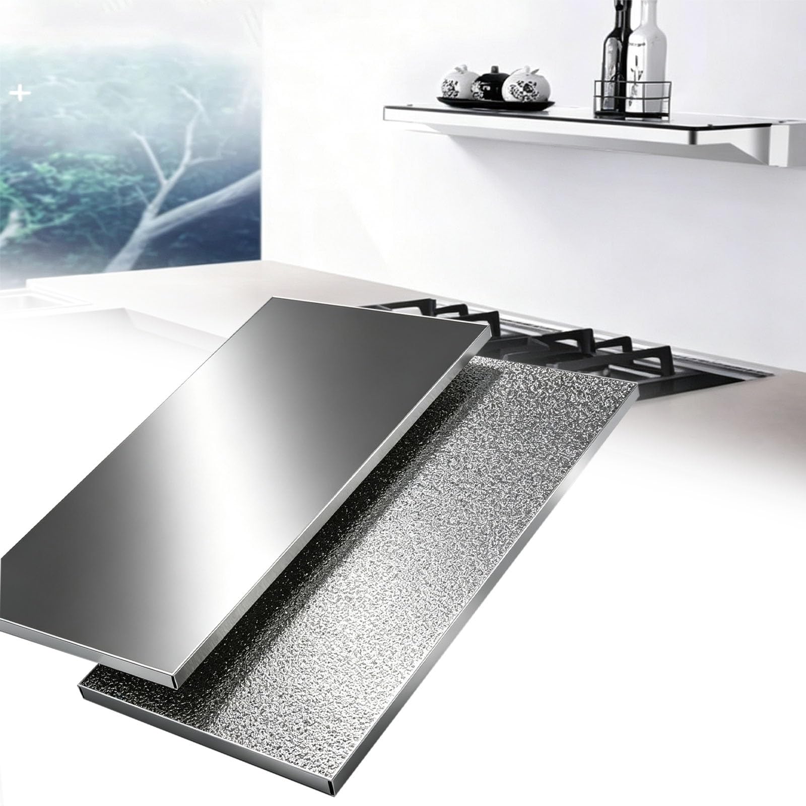 Fireproof Oven Board Heat Shield, Fridge Heat Protector from Stove Side, Stovetop Refrigerator Splash Guard for Gas Burner/Cooking Areas