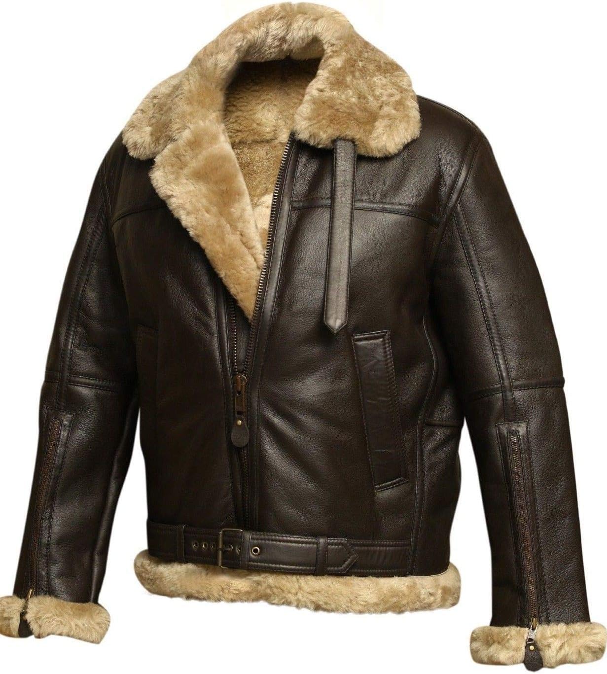 Chaqueta de cuero para hombre, chaqueta de cuero para hombre, chaqueta de cuero para hombre, chaqueta de aviador, chaqueta de piel sintética para hombre, color negro y marrón