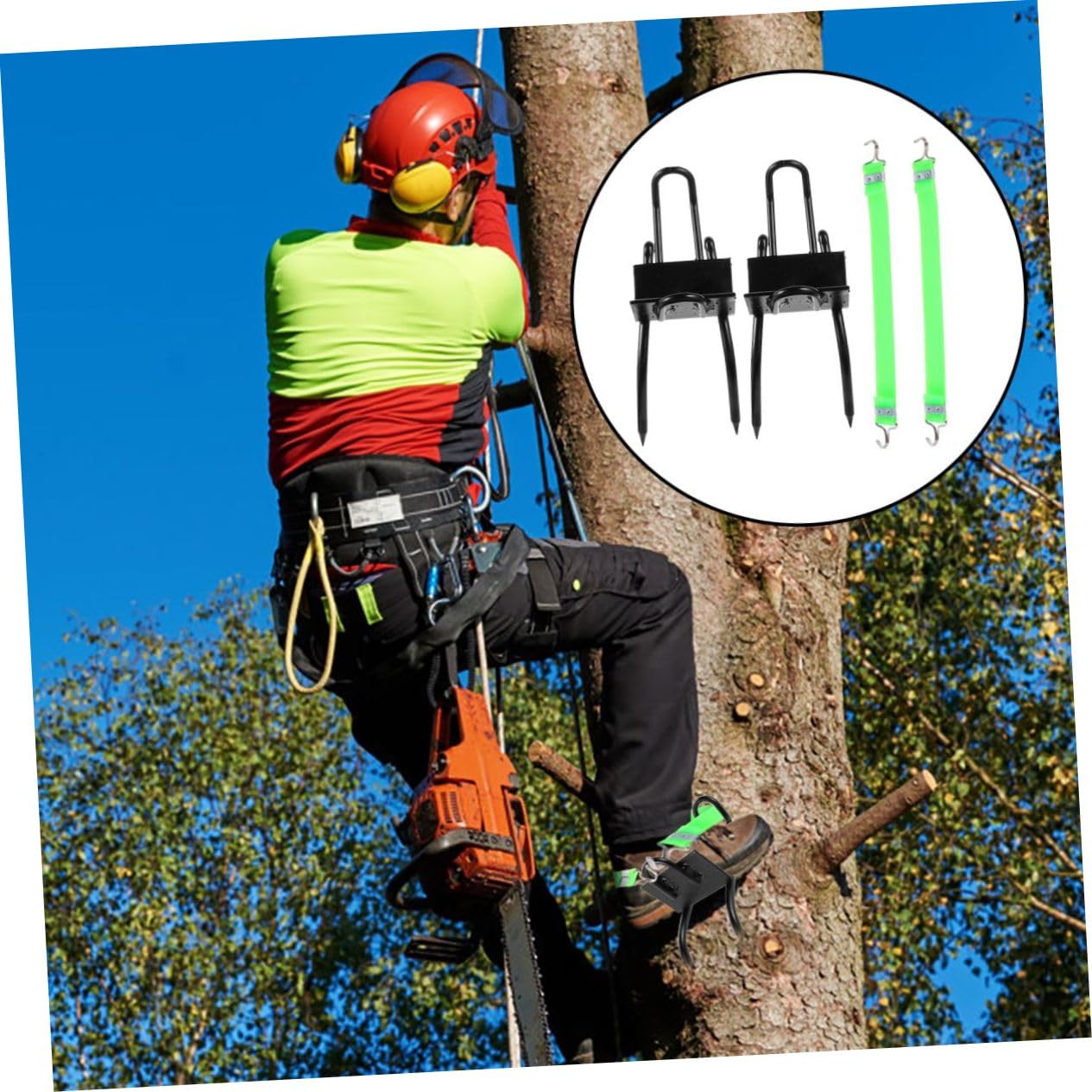 SUPVOX Tree Climbing Spikes – Carbon Steel Non-Slip Climbing Shoes With Straps For Pole Climbing, Hunting & Outdoor Use