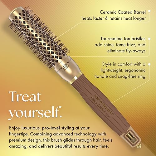 Miniatura 2 de Olivia Garden Cepillo térmico redondo de cerámica NanoThermic + Ion (no eléctrico)