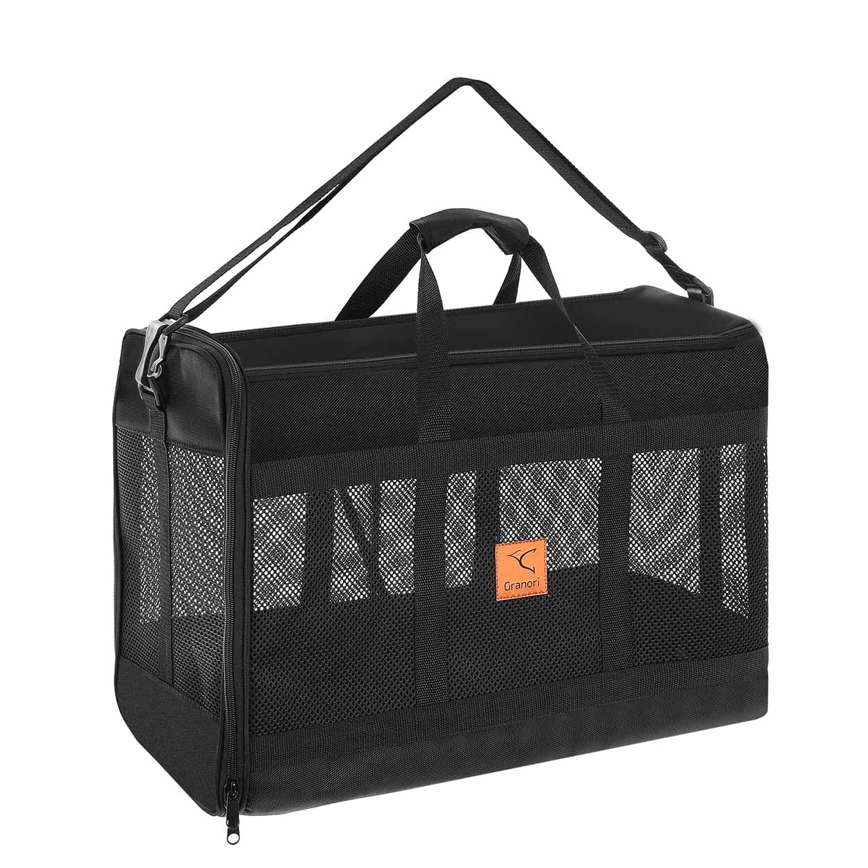 Hundetasche 55x40x23 cm Flugzeug Hundetransporttasche/Hundetragetasche | Leichte Tiertransporttasche für Hund & Katze bis 15 kg | Große Tier Box Tasche für z. B. Eurowings & Lufthansa Flug